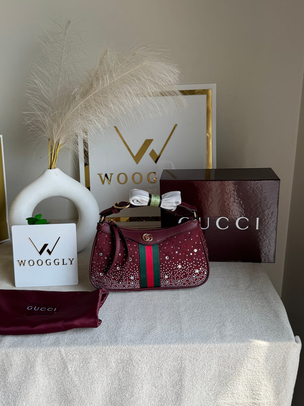 Extremely Premium Gucci Wine Red Glam Bag
