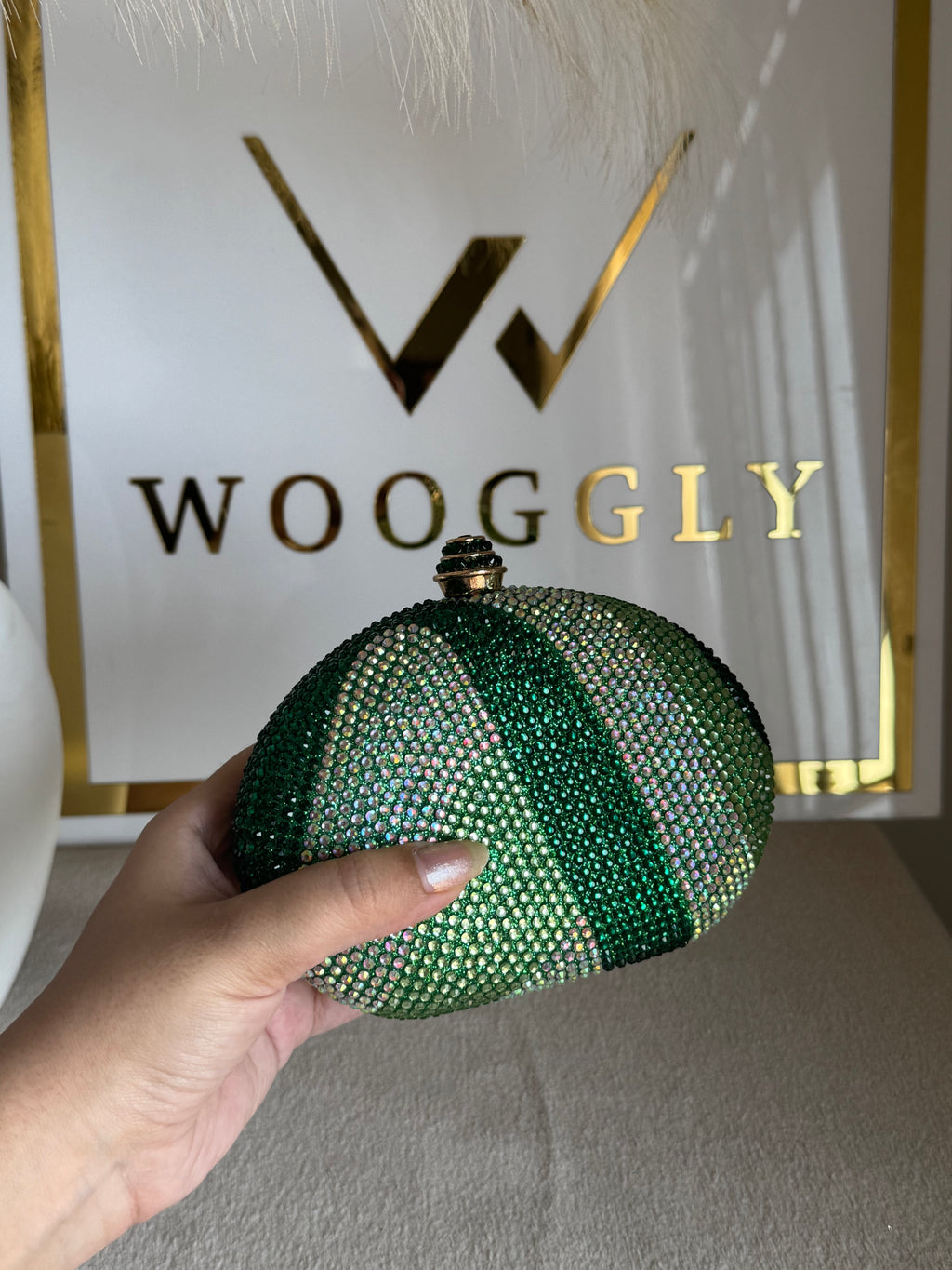 High Quality Luxe Statement Clutch - Green