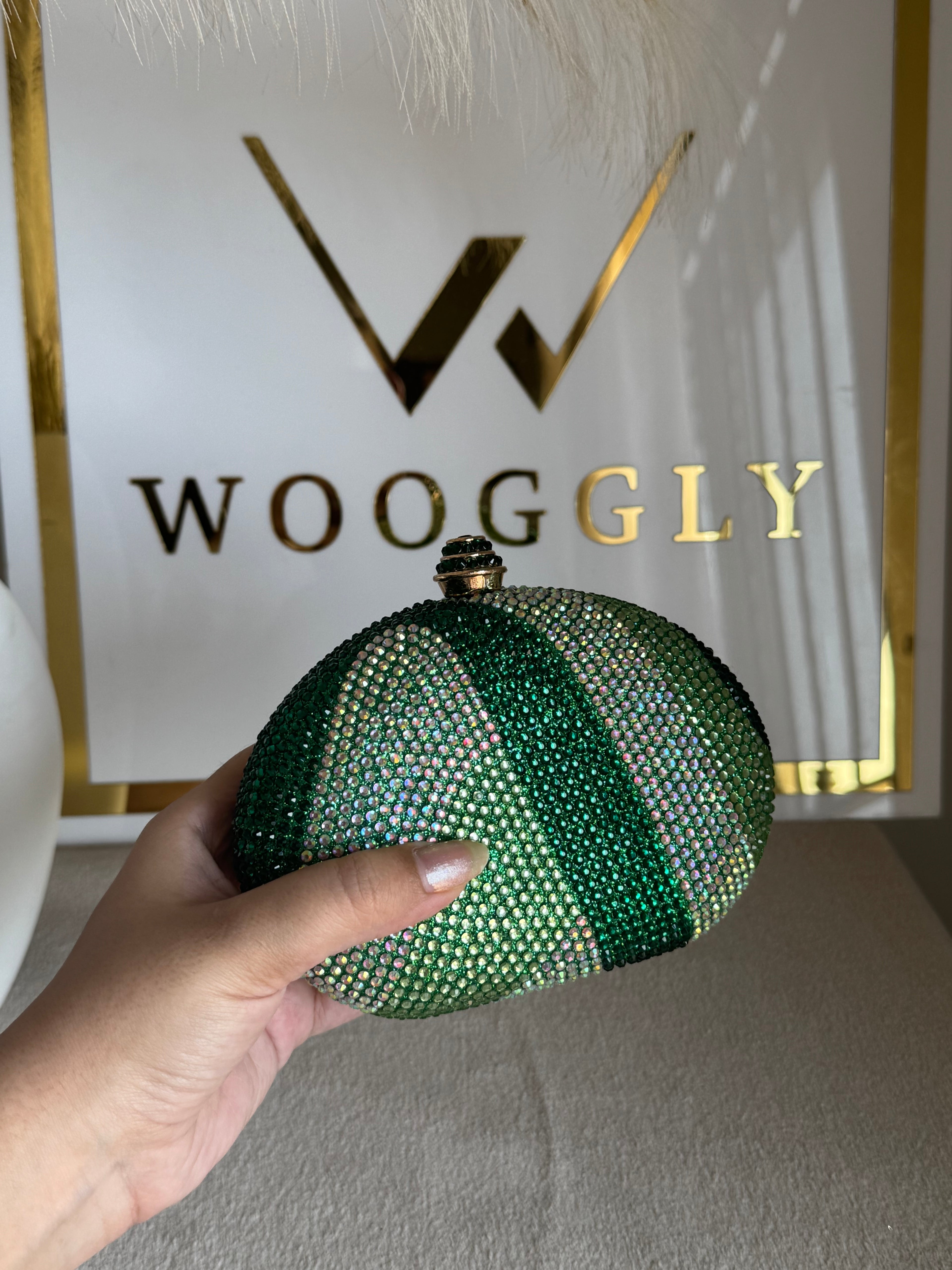 High Quality Luxe Statement Clutch - Green