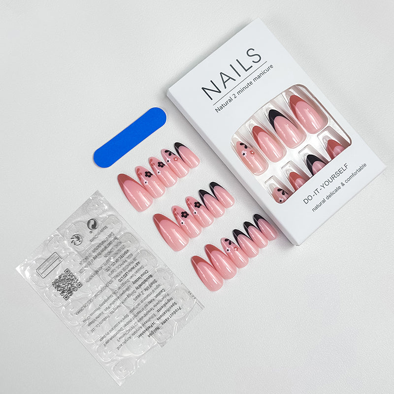 Pink Beauty Press On Nails - 24 Pieces Complete Kit