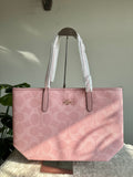 COACH Pink Tote Bag EXTREMELY PREMIUM with FREE Pink Cherry Bag Charm - BOX PACKING
