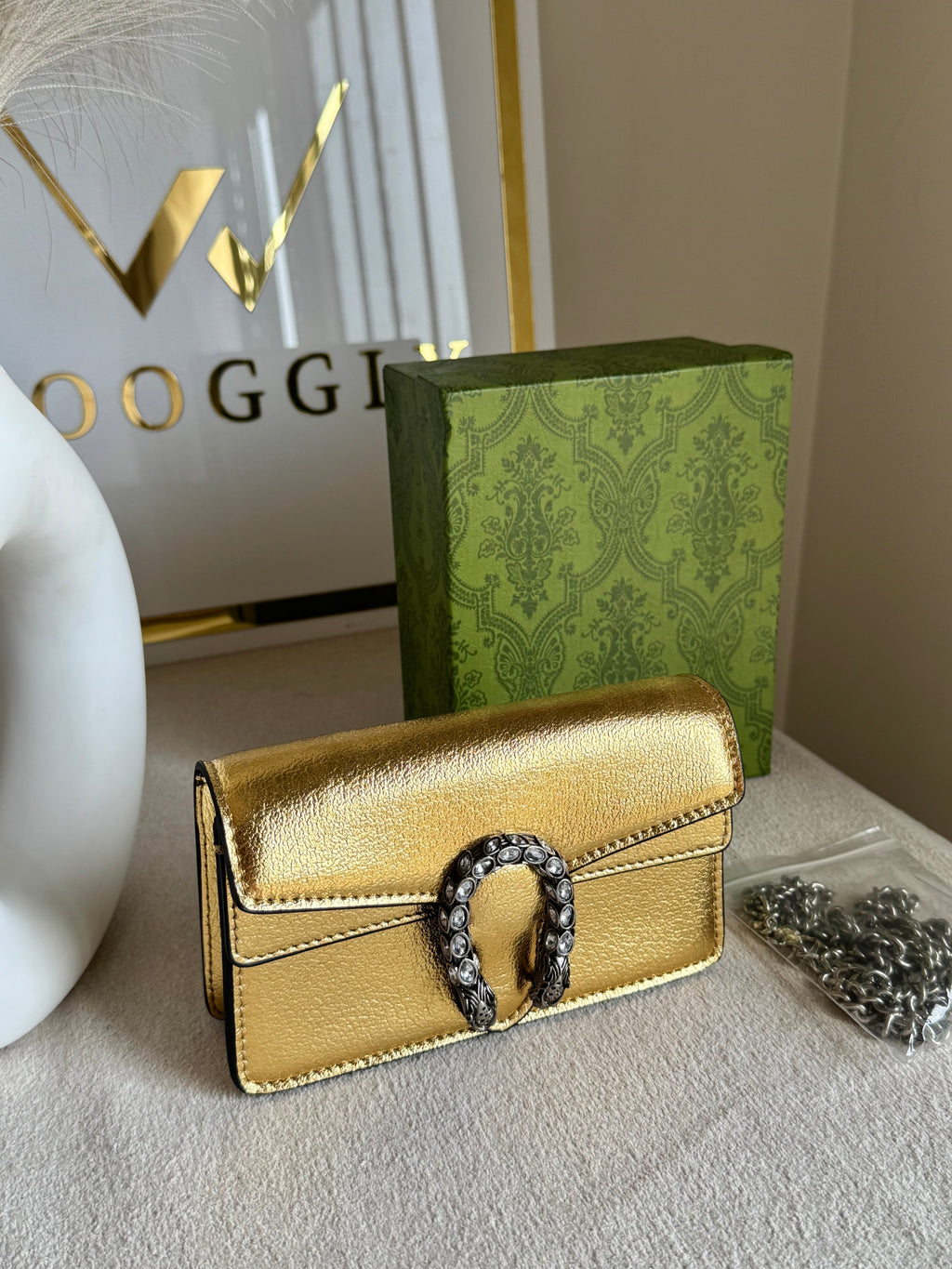 Viral Mini Gucci Bag Gold - Box Packing
