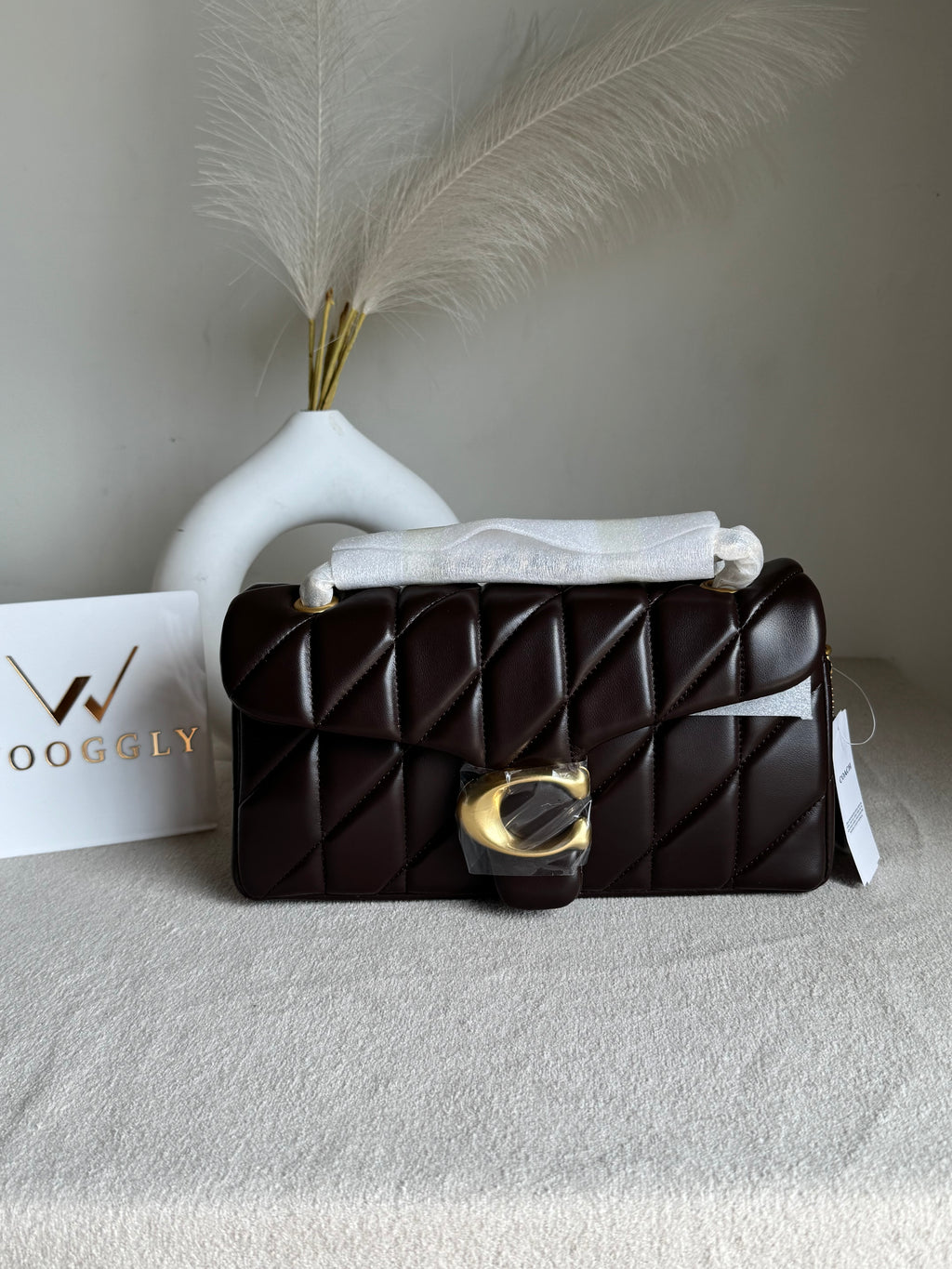 COACH Quilted Tabby EXTREMELY PREMIUM (Chocolate Brown) - BOX PACKING