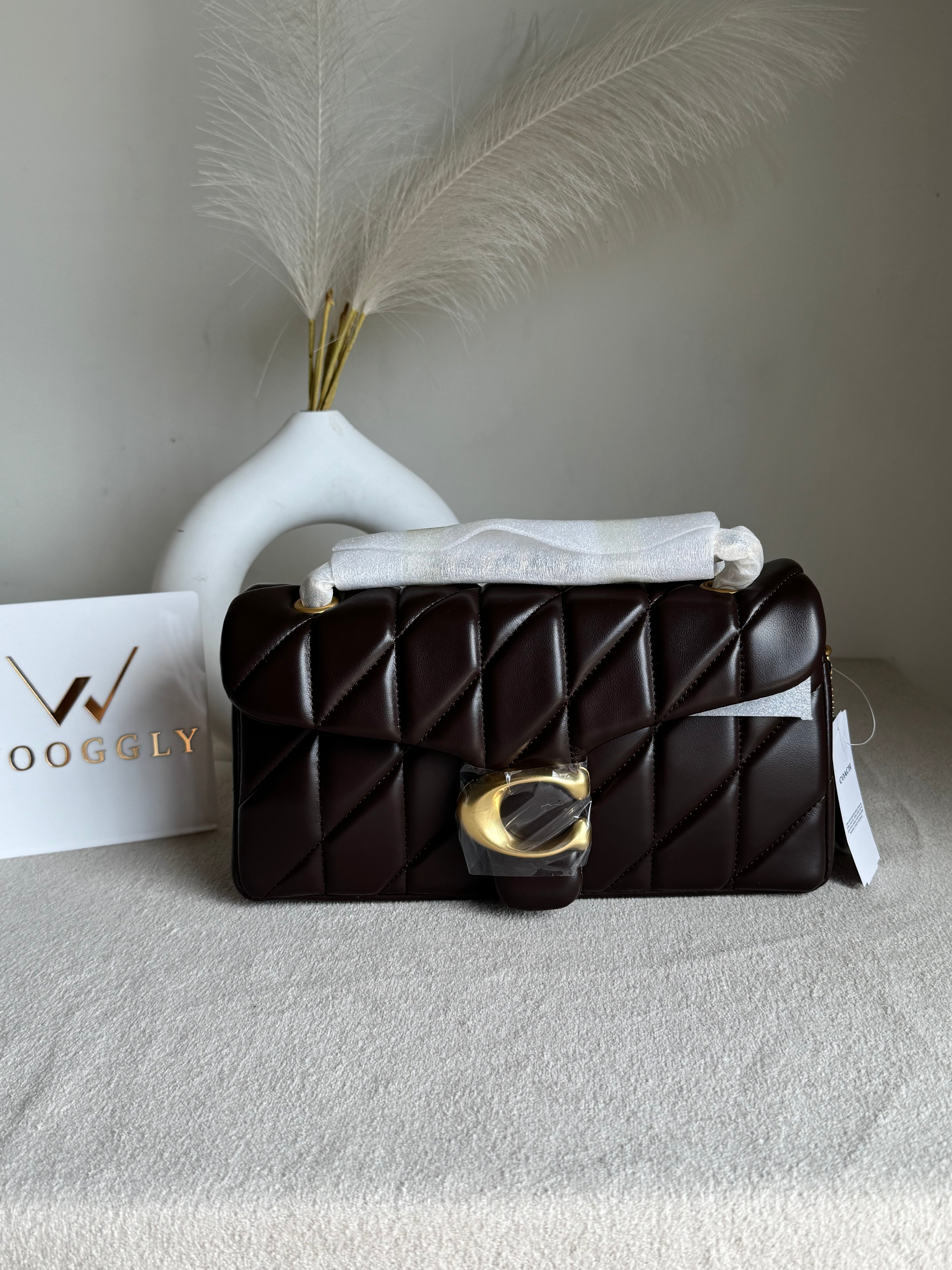 COACH Quilted Tabby EXTREMELY PREMIUM (Chocolate Brown) - BOX PACKING
