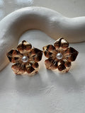 Gold Floral Studs - 18K Gold Plated