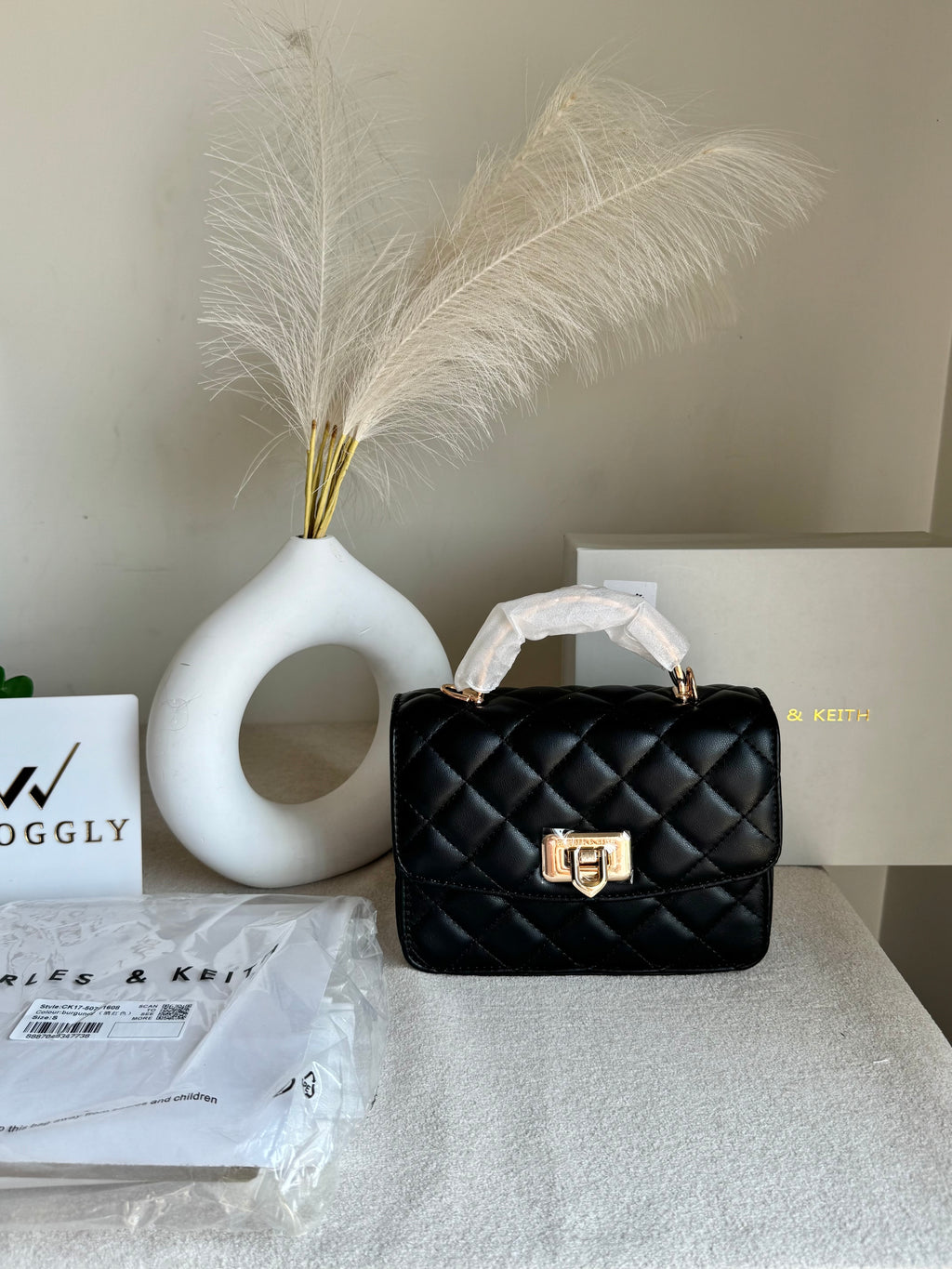 Premium C & K Elora Bag with PROPER PACKING Black