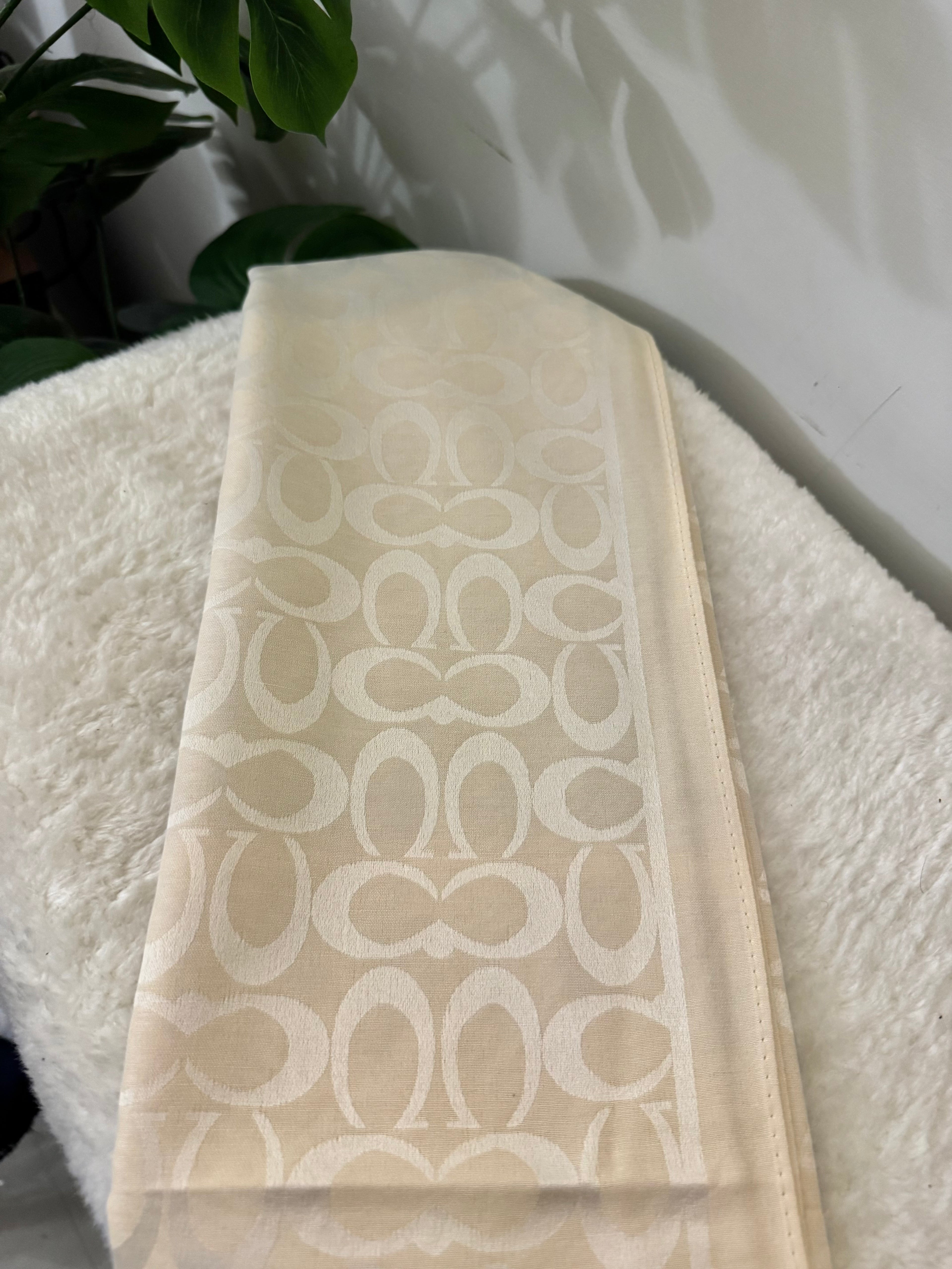 ALL SEASON Coach Branded Scarf - Cream