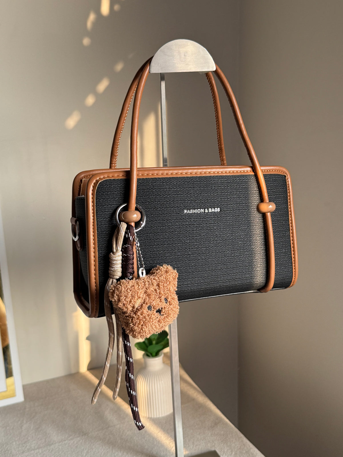 Coco Black Teddy Bag with Teddy Bag Charm