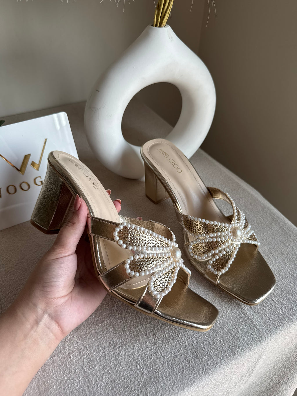 Jimmy Choo Pearl Heels - Champagne