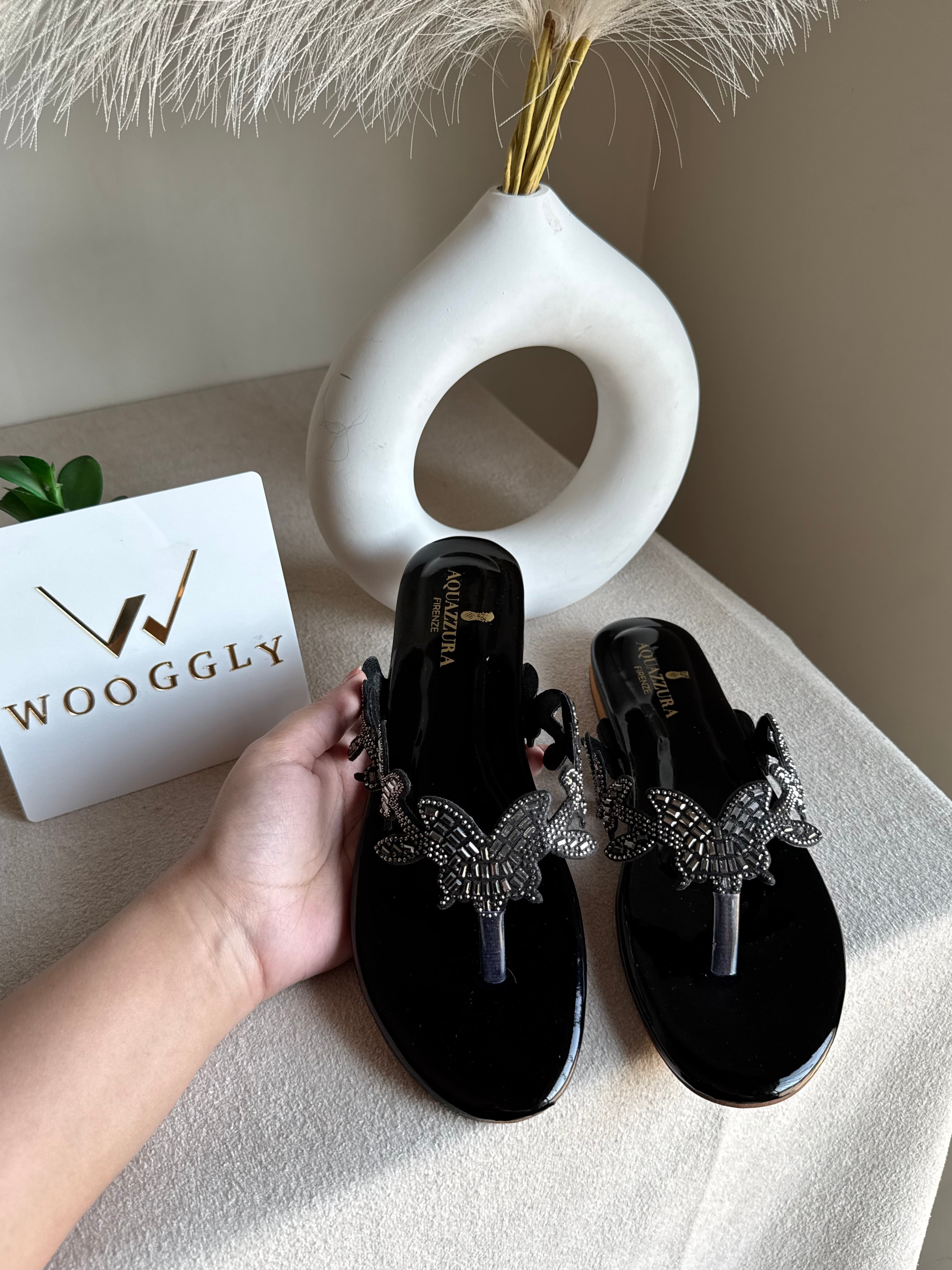 Aquazzura Pretty Slides - Black