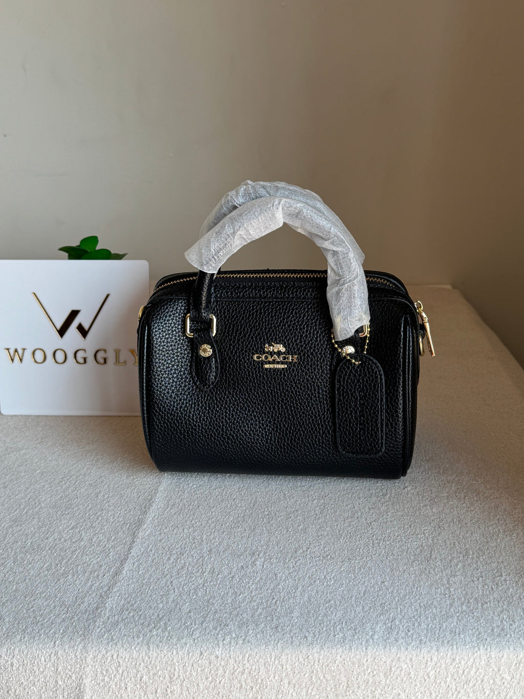 COACH Mini Duffle Bag PREMIUM with Long Strap BLACK - BOX PACKING