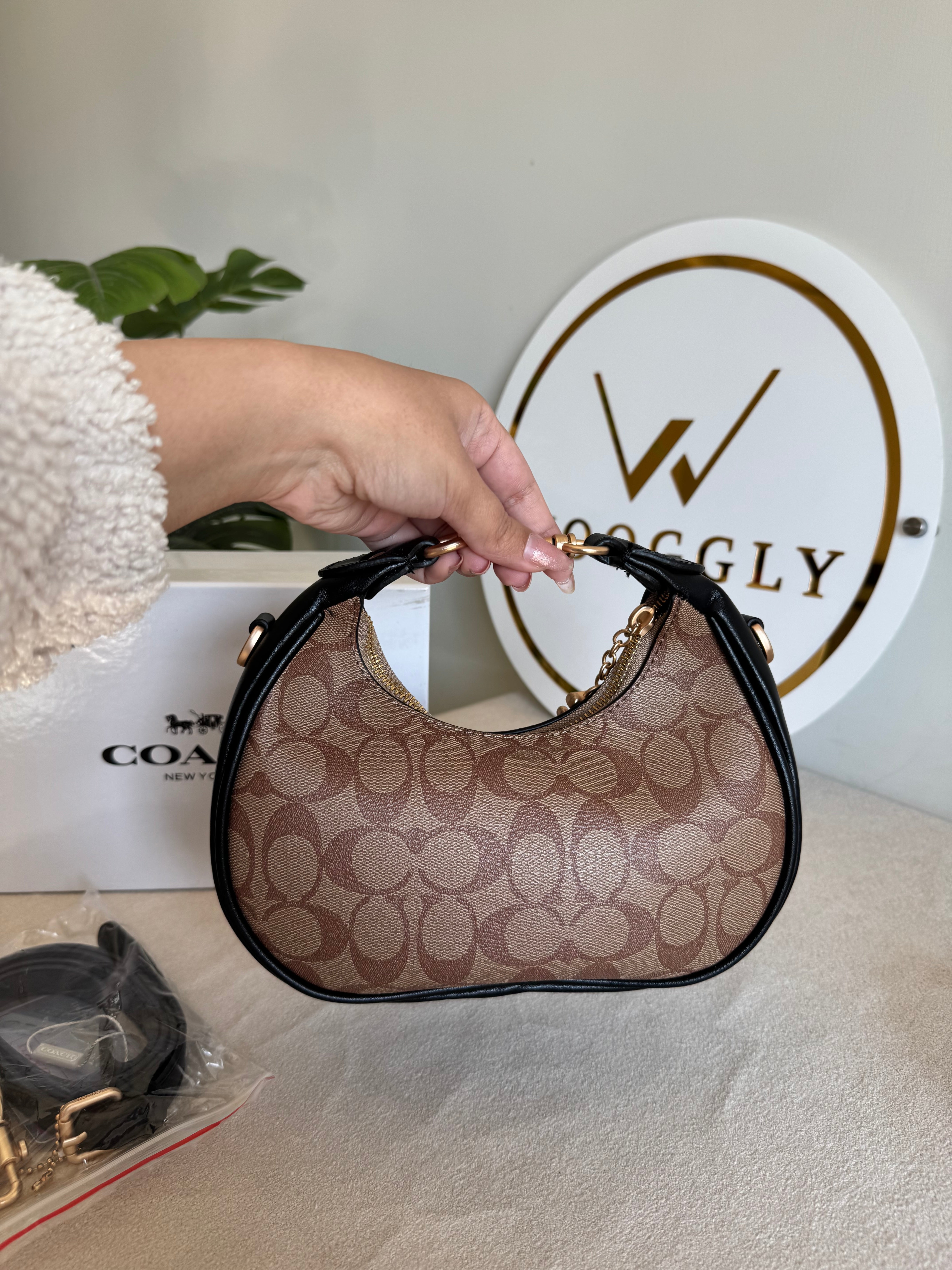 COACH Jonie Bag PREMIUM (Apricot Black) - BOX PACKING