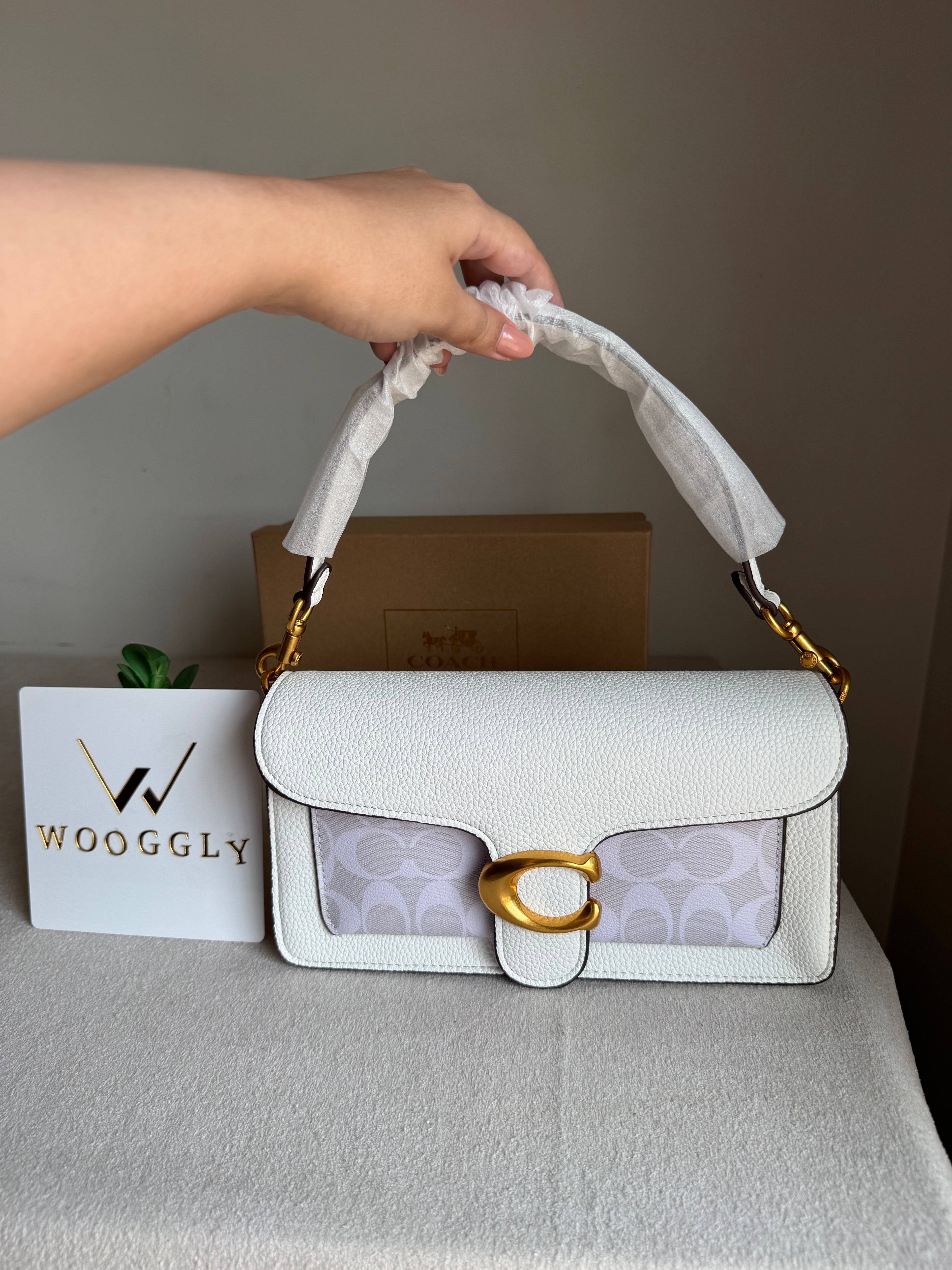 COACH TABBY Canvas White Good Quality -  BOX PACKING