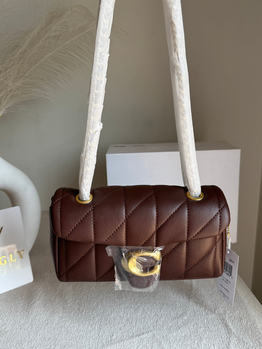 Mini COACH Quilted Tabby (Chocolate Brown) - BOX PACKING