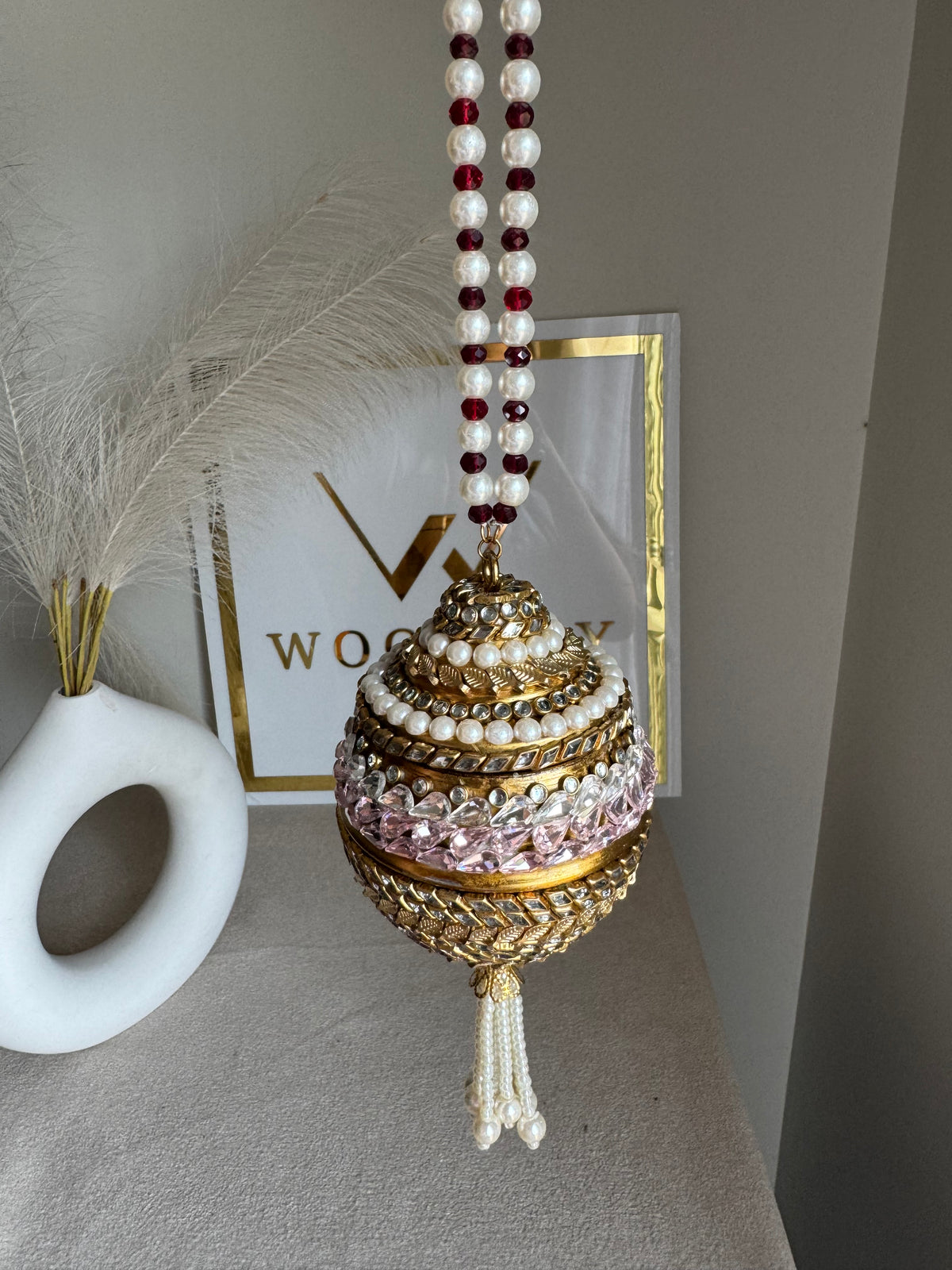 Turkish Potli - Gold & Pink