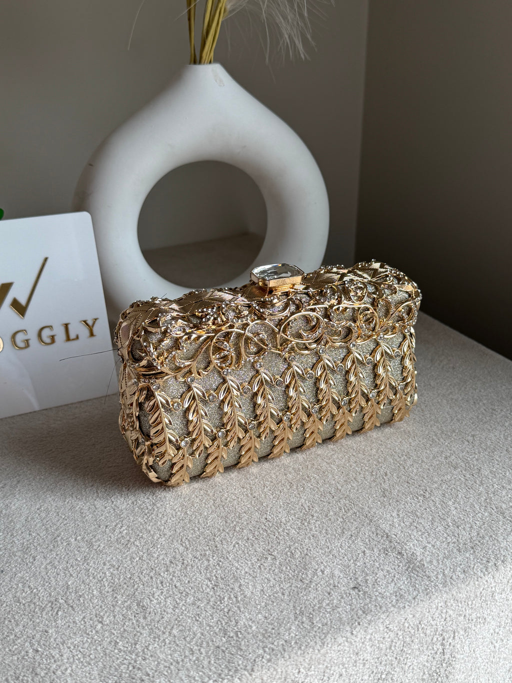Amour Clutch Champagne Metal