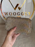 Mehar Shimmer Clutch - Rose Gold