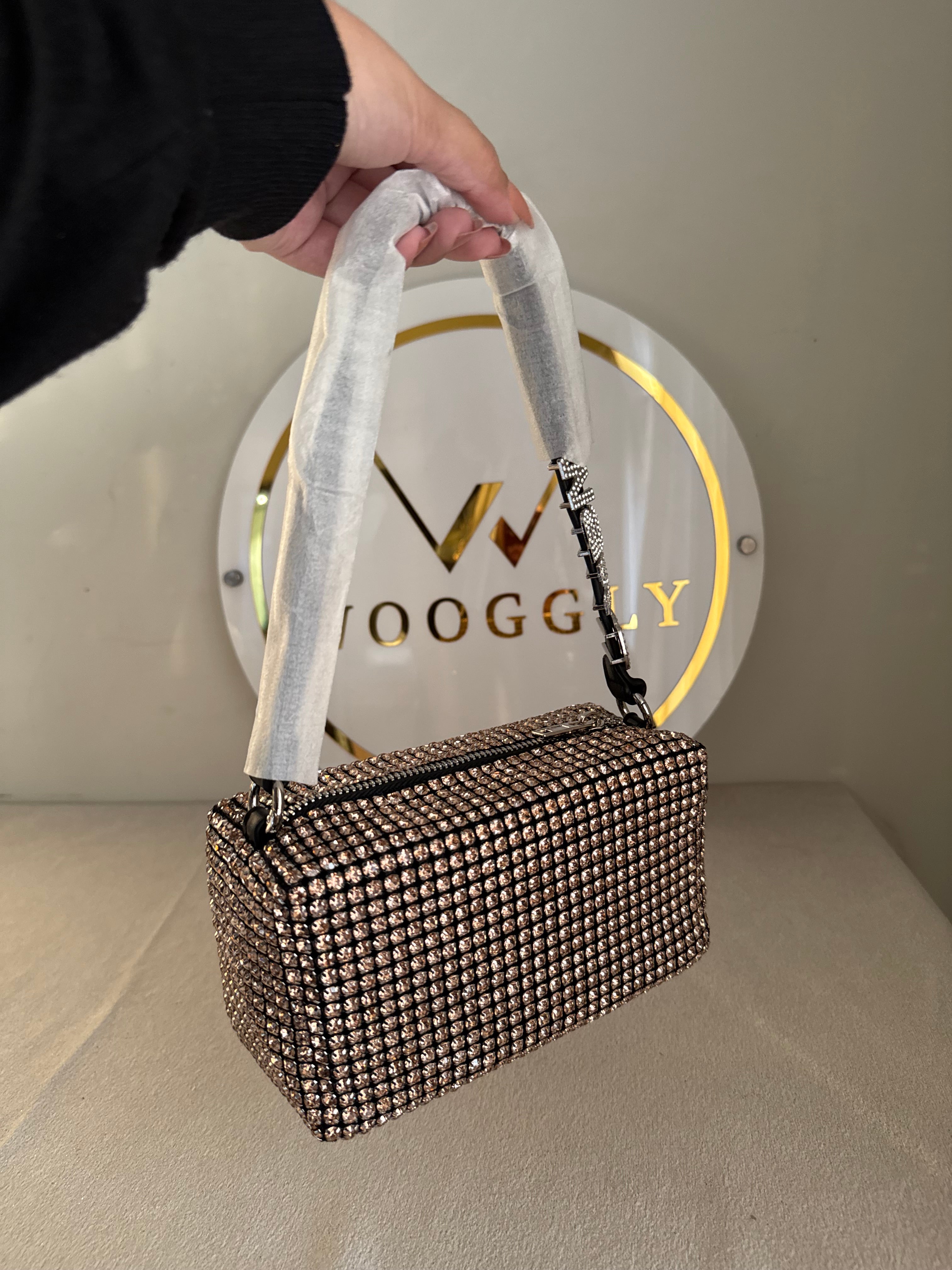 Alexander Wang Rhinestone Evening Clutch (Pink)