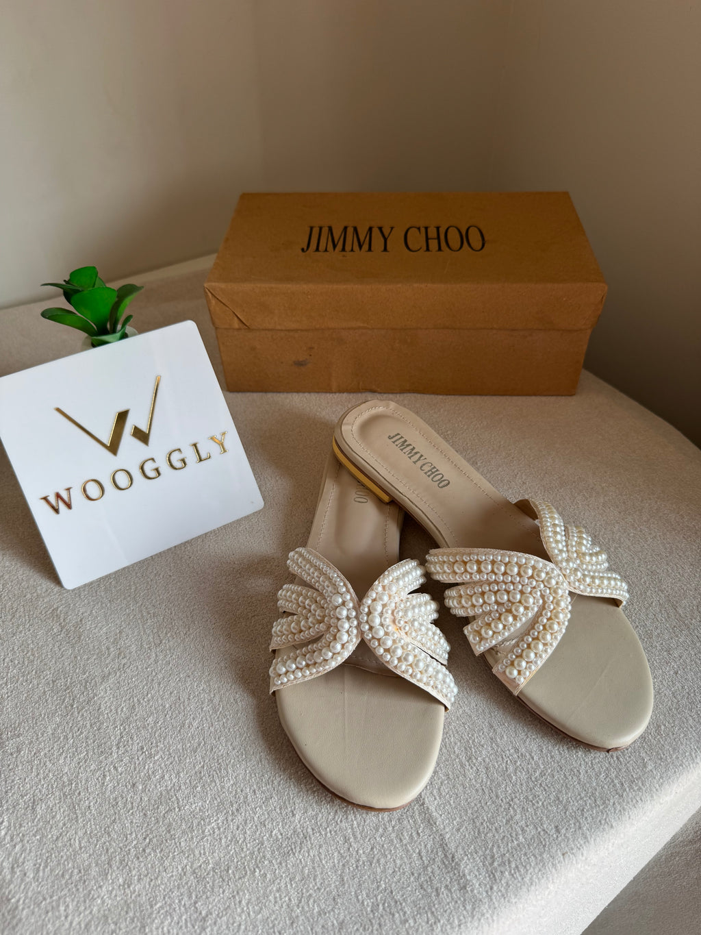 Jimmy Choo Pearl Slides - White