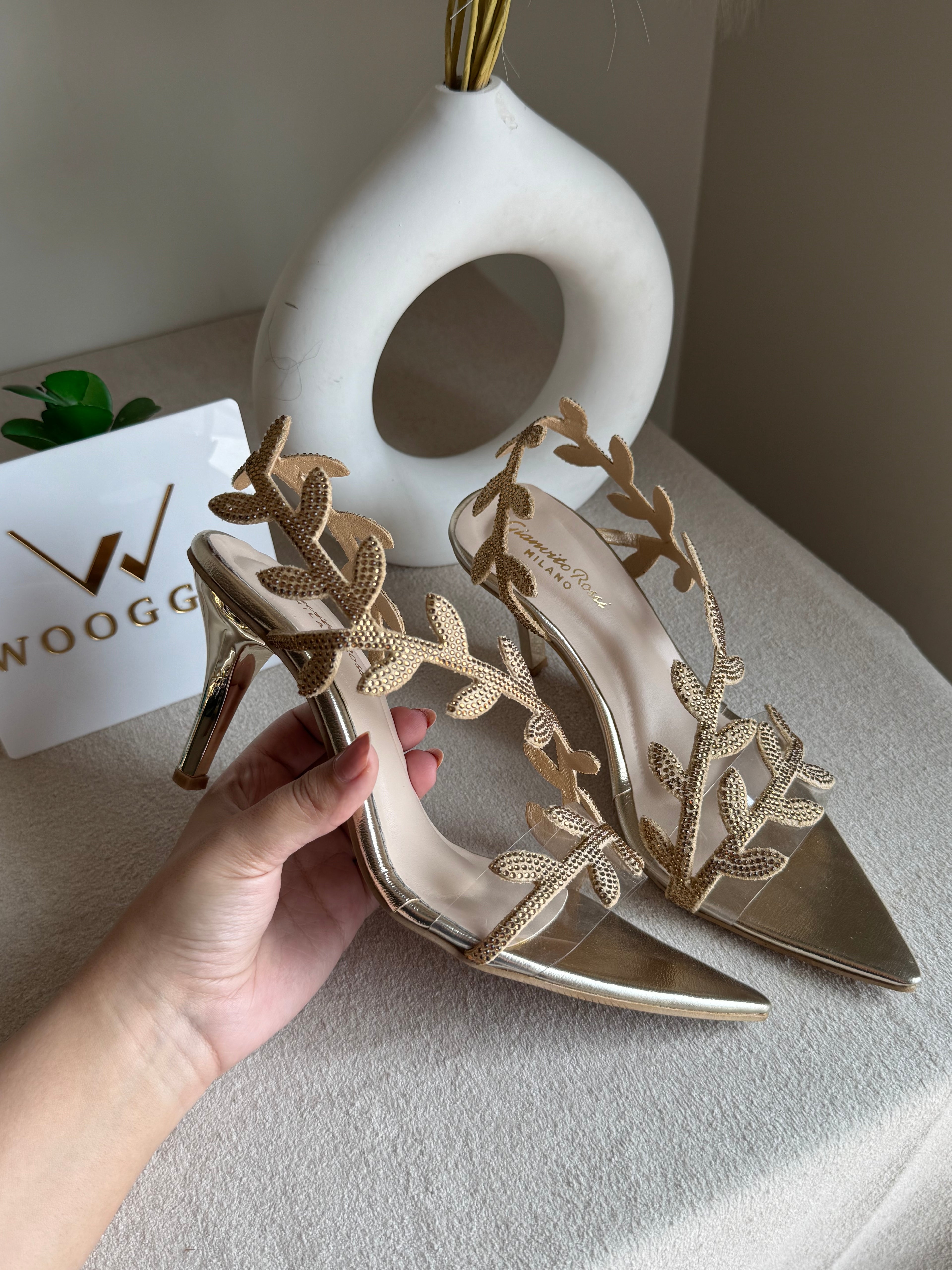 Gianvitto Rossi Heels Glitter Champagne