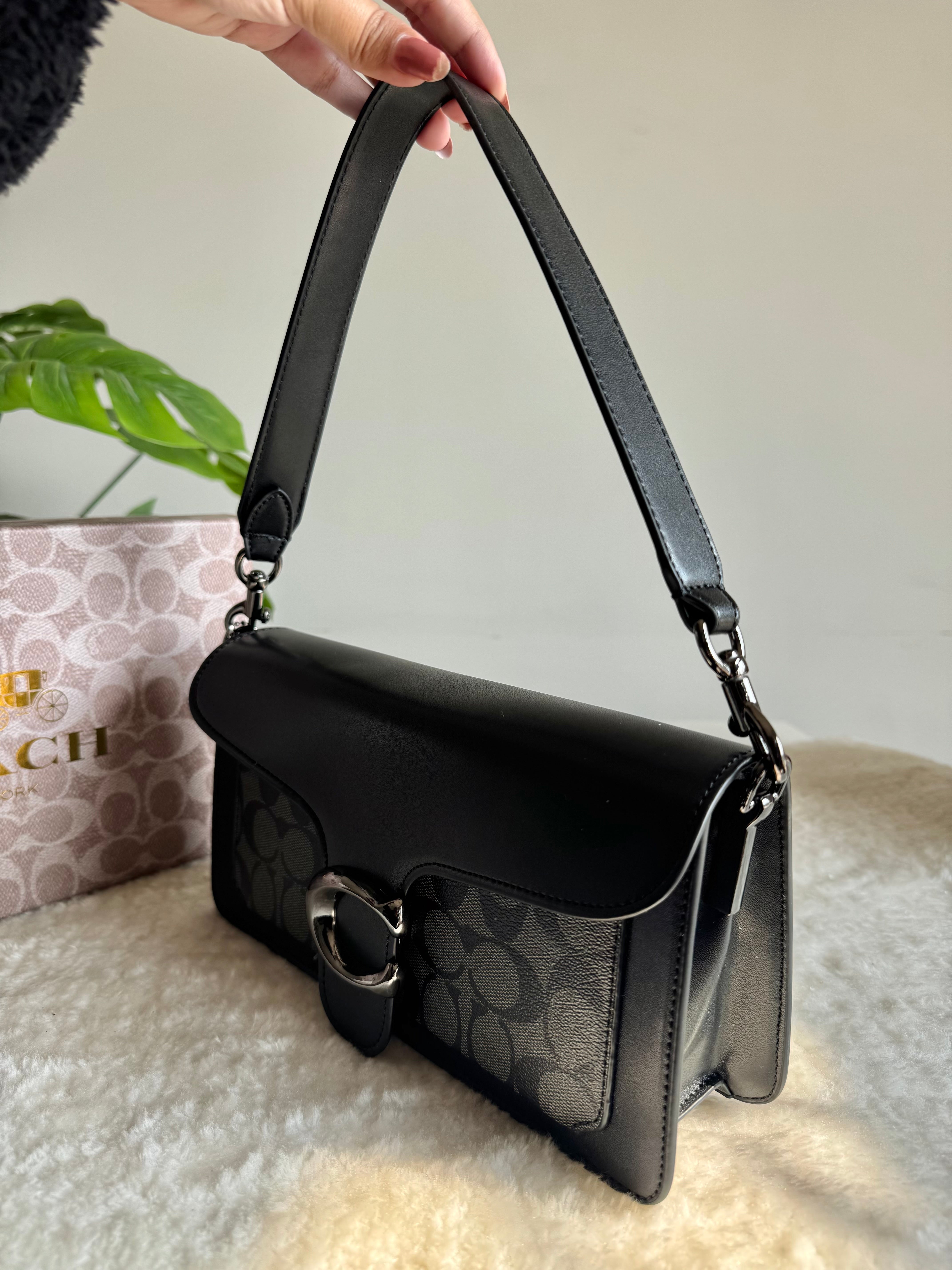 COACH TABBY PREMIUM (Canvas Black & Grey) - BOX PACKING