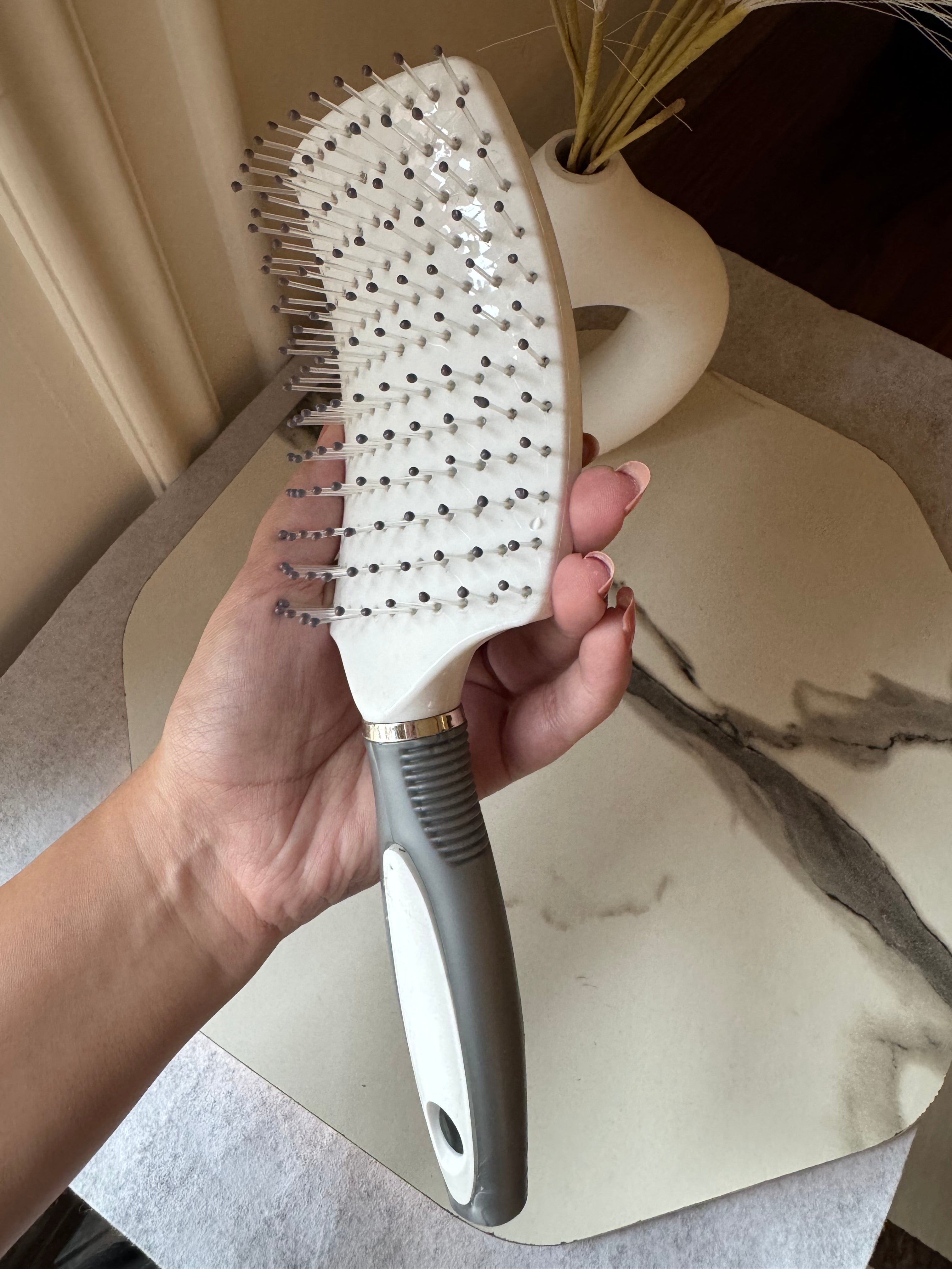 Detangle Hair Brush - White & Grey