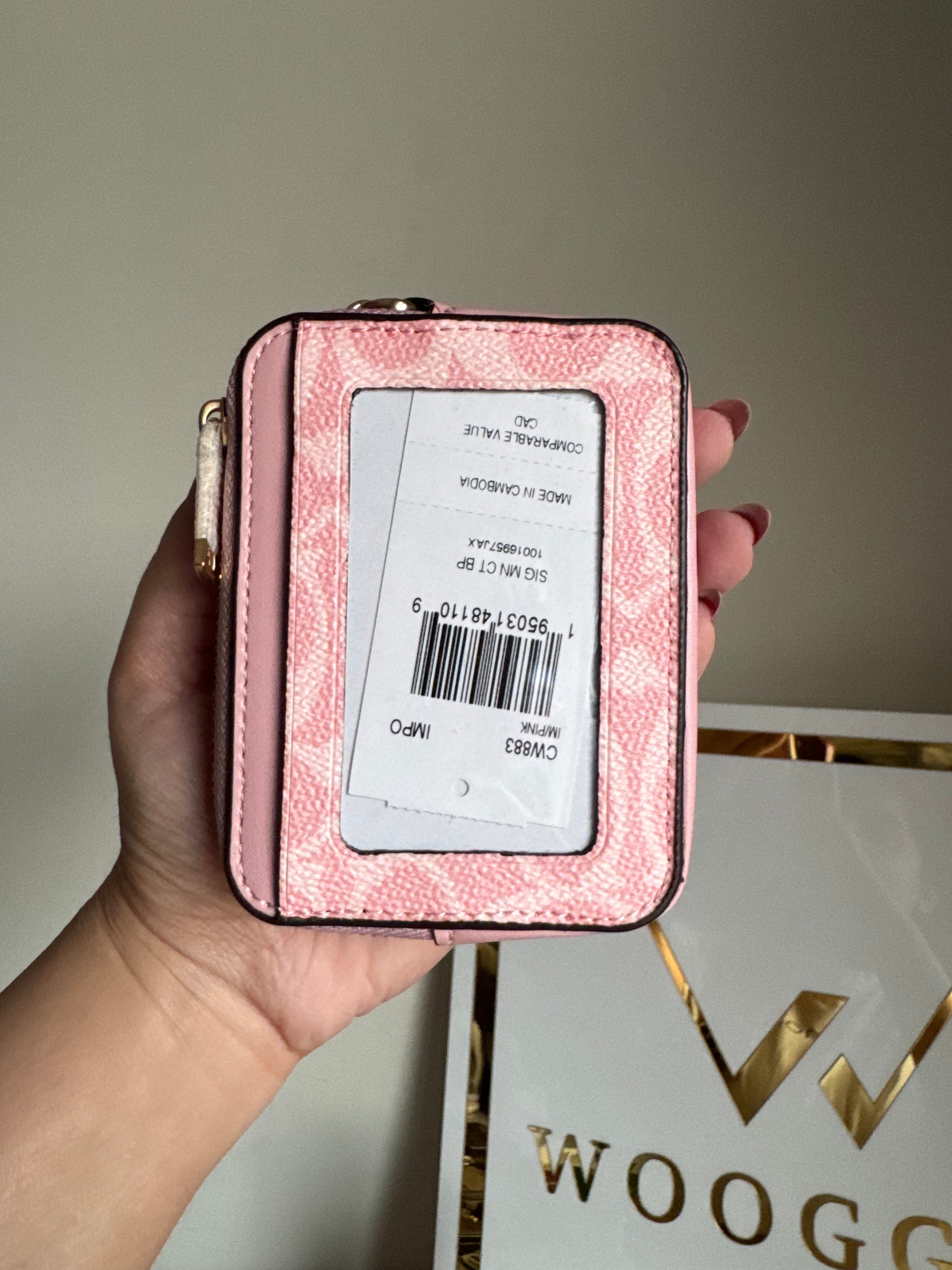 Coach Zip Card Case - Baby Pink