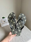 Classic Tory Burch Black & White Comfy Flip Flops
