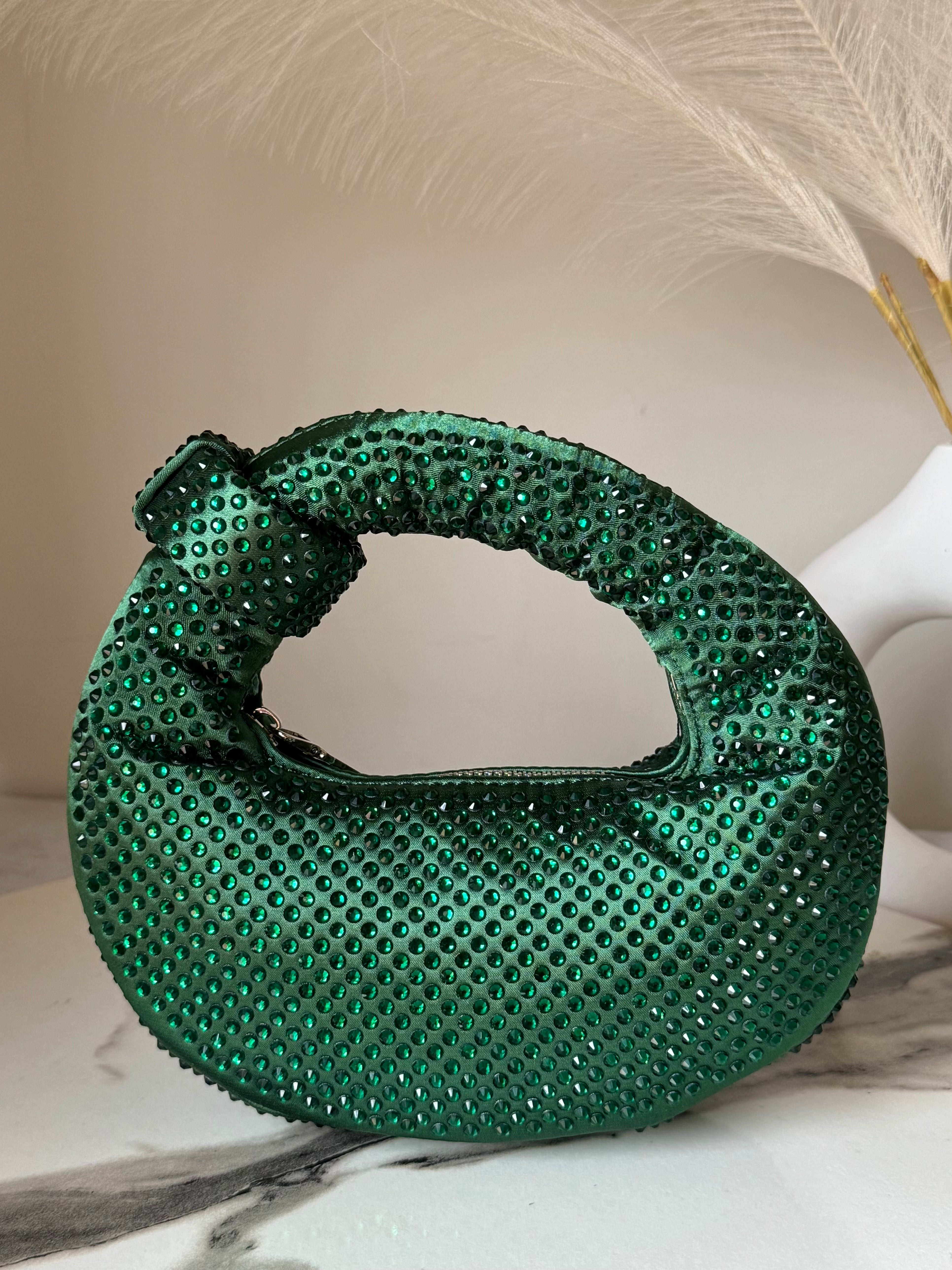 JW PIE Inspired Rhinestone Bag (Green)