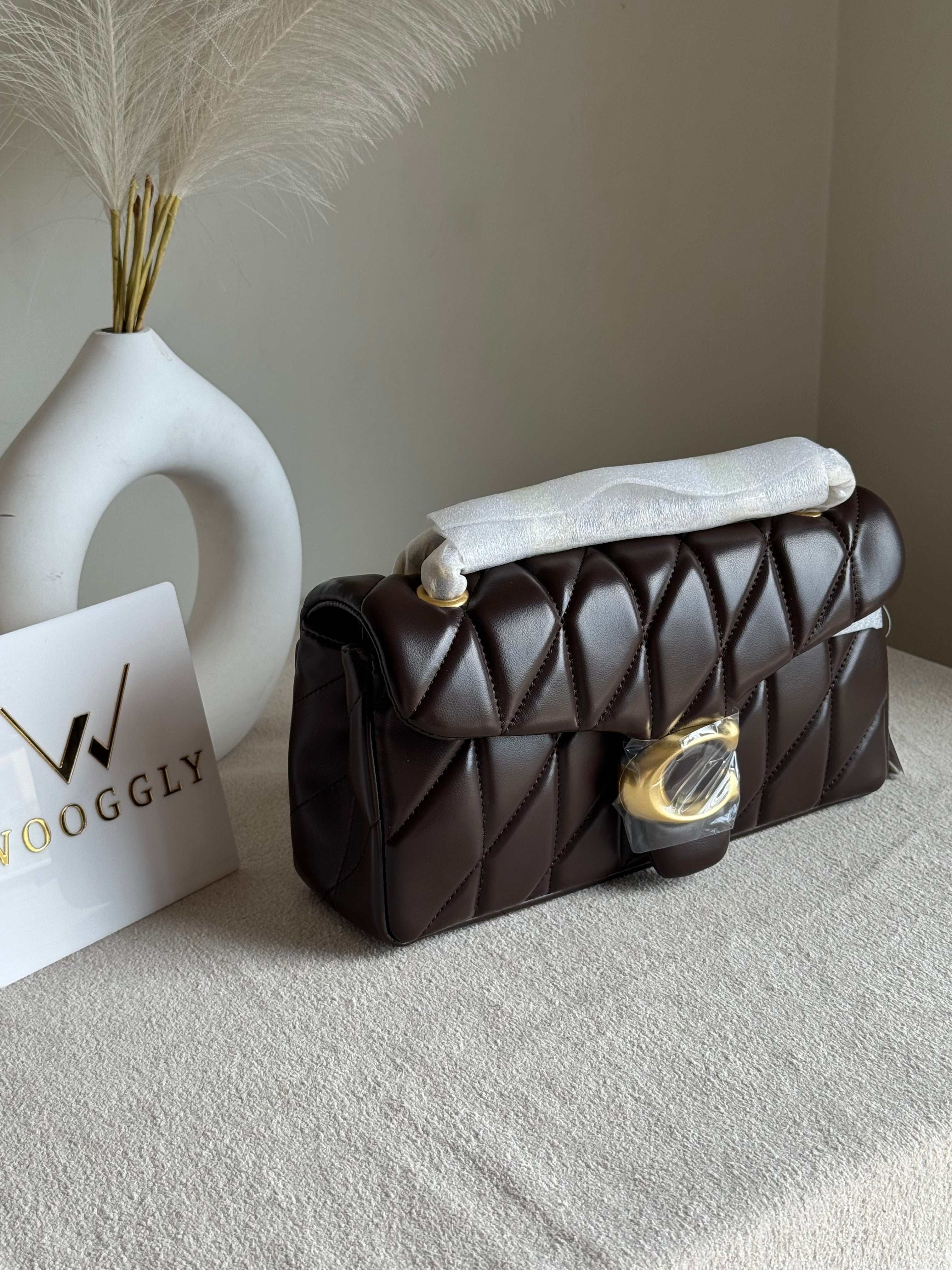 COACH Quilted Tabby EXTREMELY PREMIUM (Chocolate Brown) - BOX PACKING