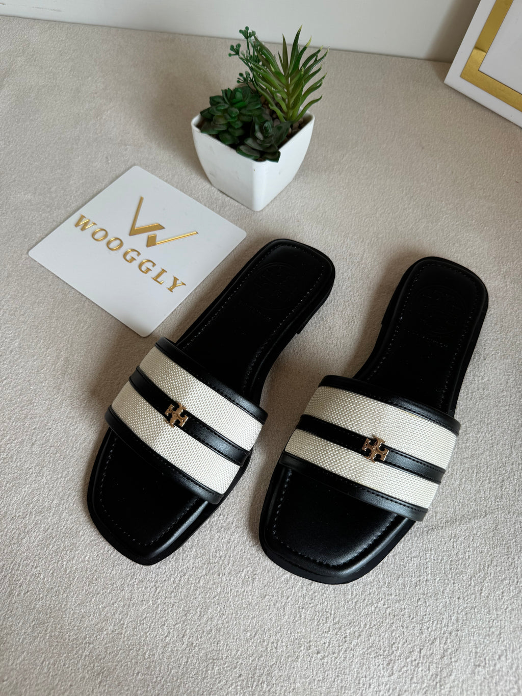 Tory Burch Elara Slides - Black