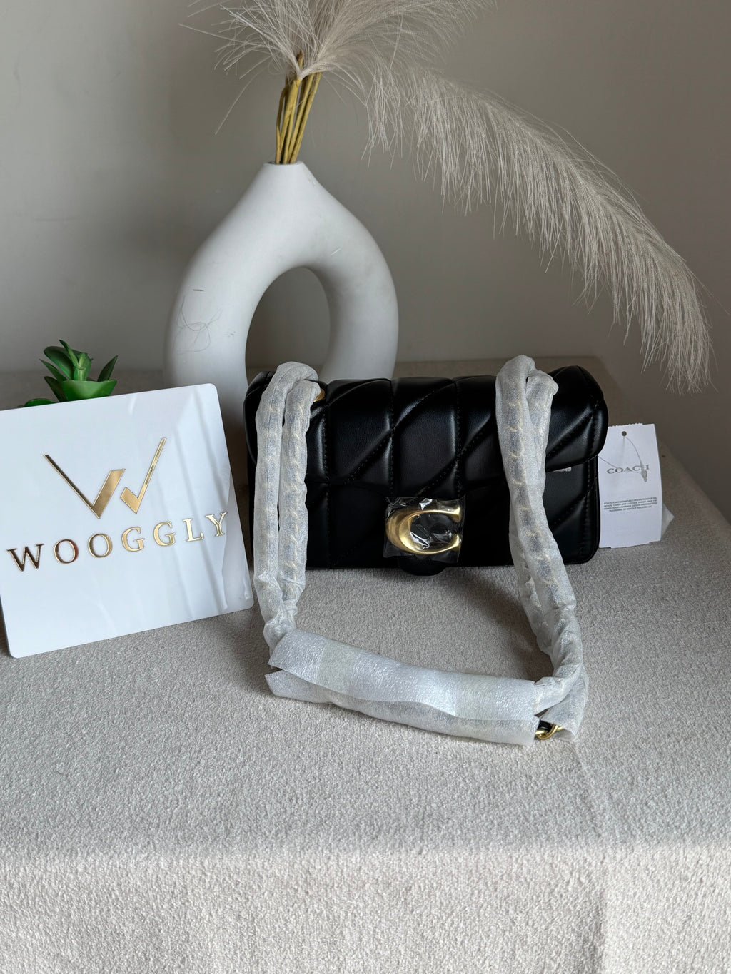 Mini Premium COACH Quilted Tabby (Black) - BOX PACKING