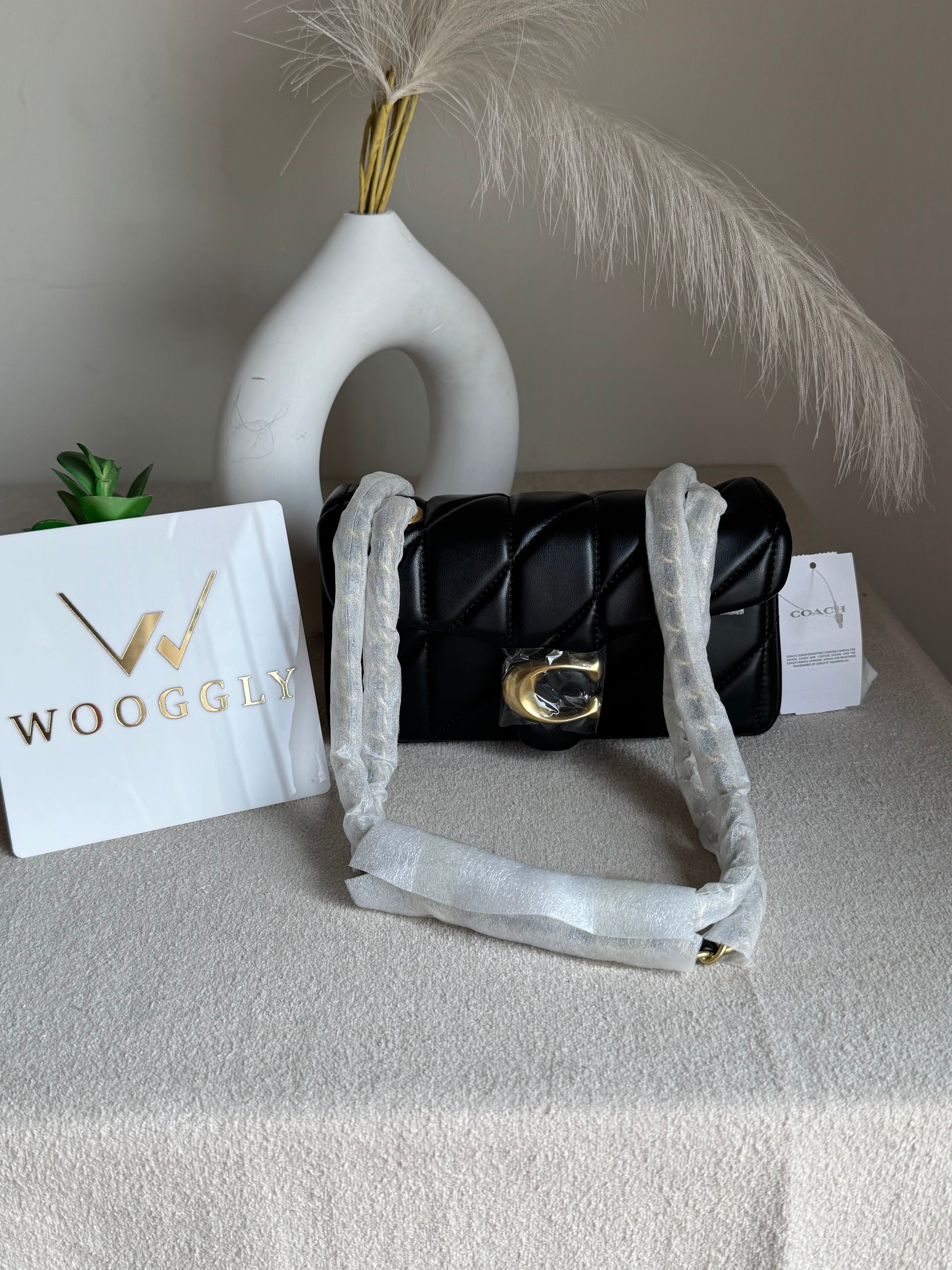 Mini Premium COACH Quilted Tabby (Black) - BOX PACKING