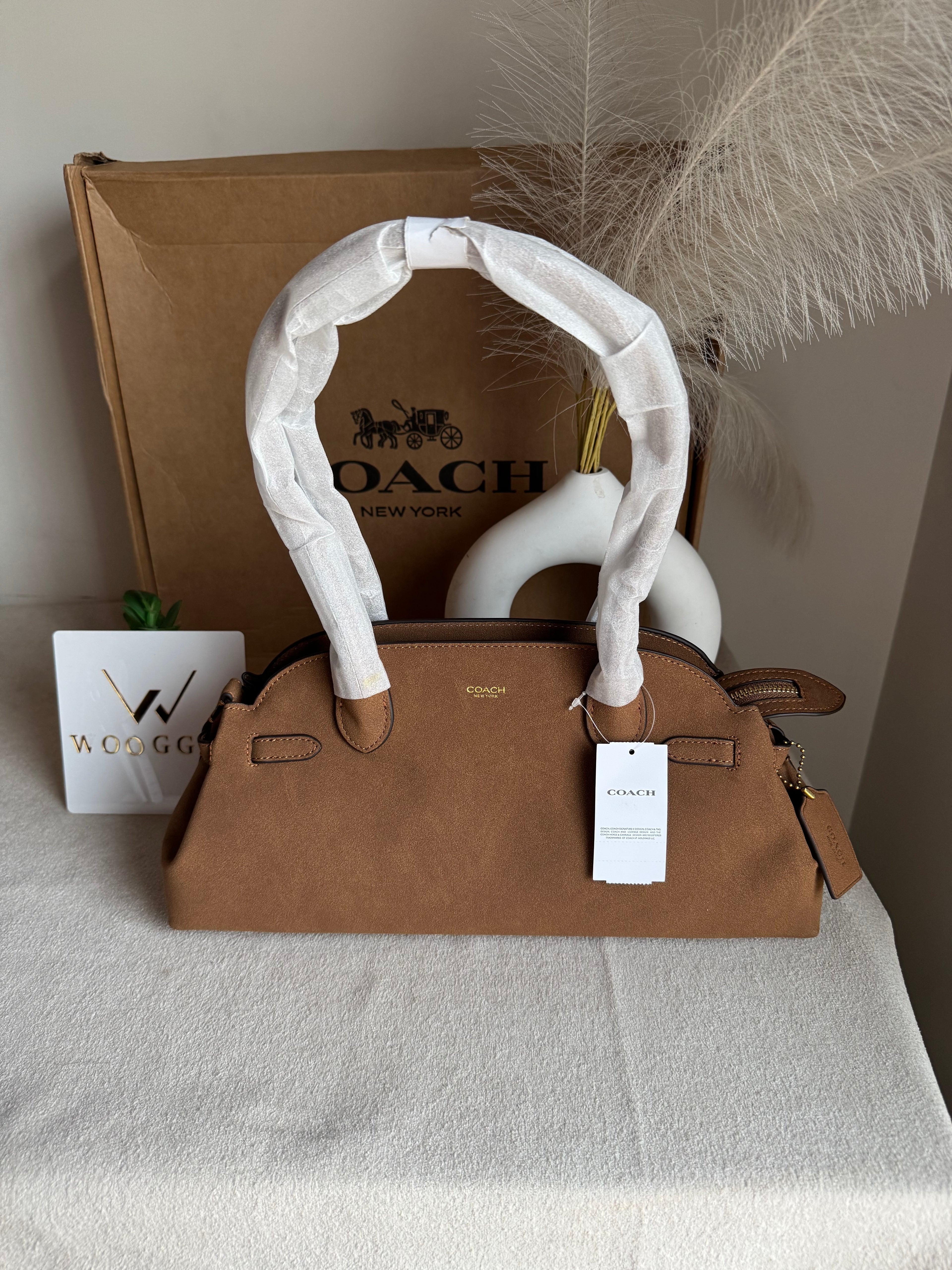 COACH Empire Bag EXTREMELY PREMIUM (Suede Brown) - BOX PACKING