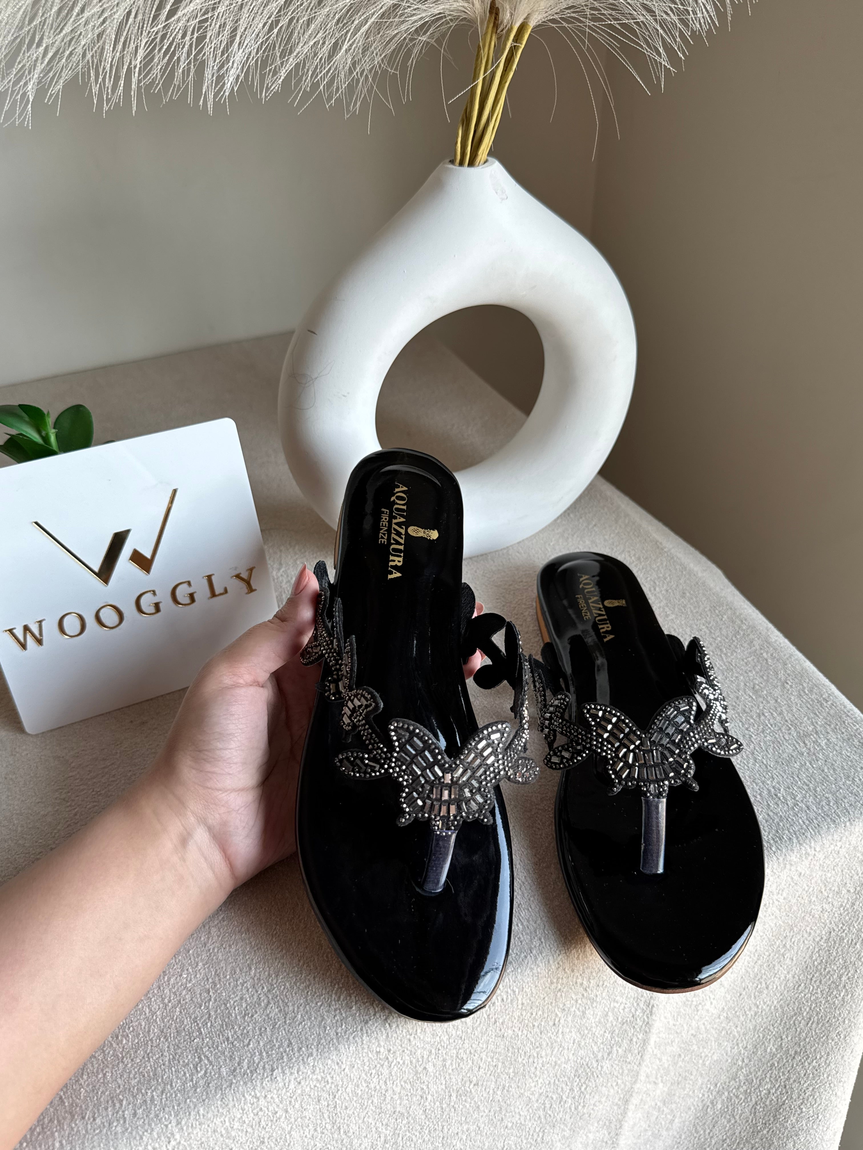 Aquazzura Pretty Slides - Black