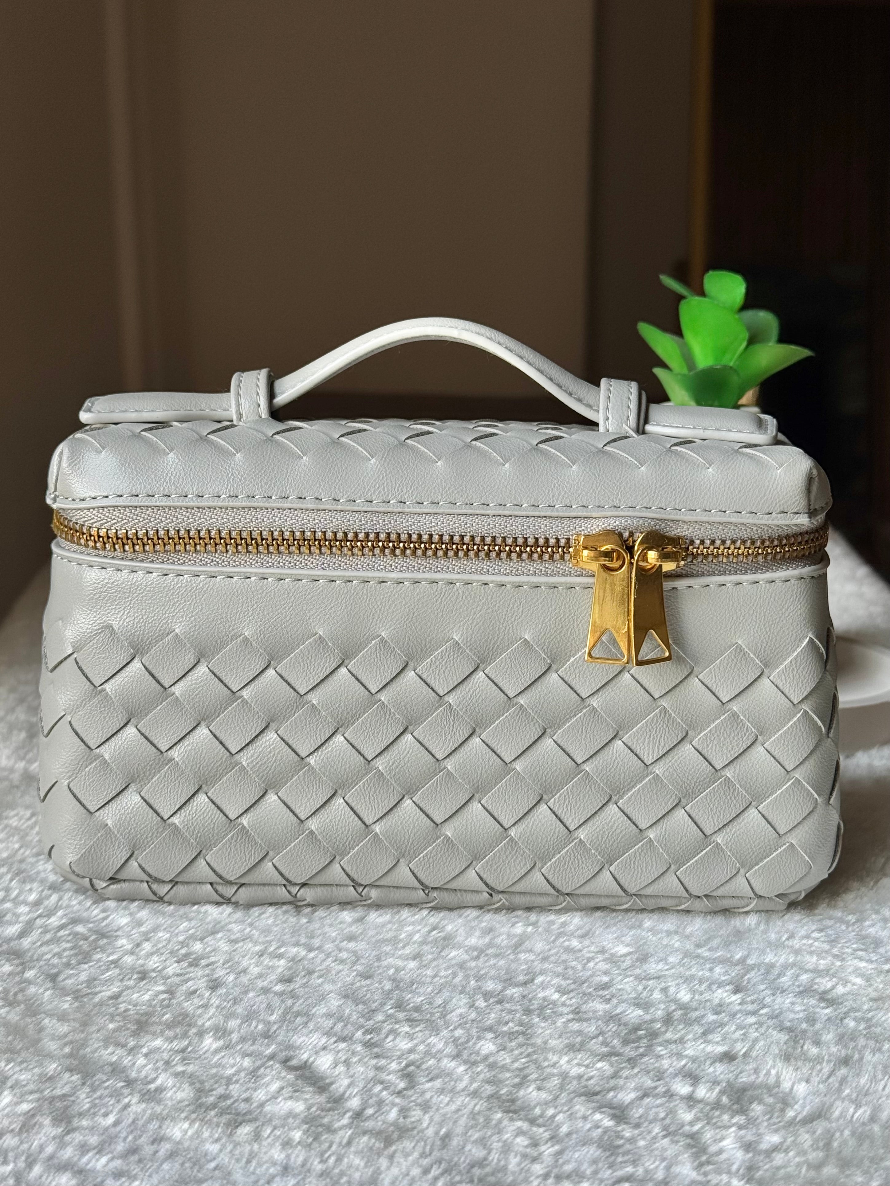 JW Pie Woven Bag with Long Strap (Dark Grey)