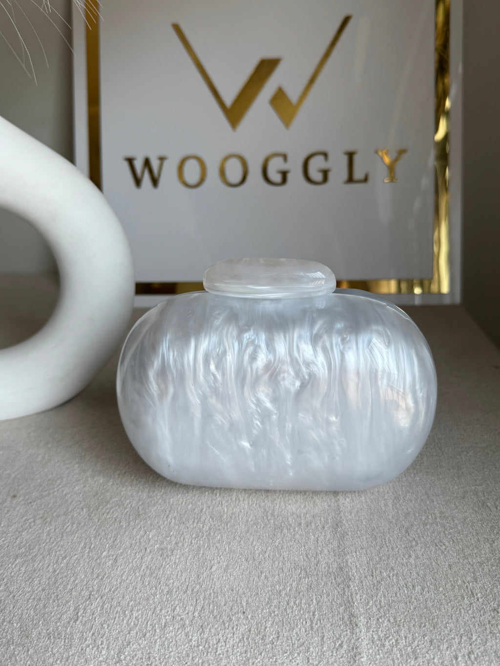 Marble Acrylic Clutch - Cute Pearl