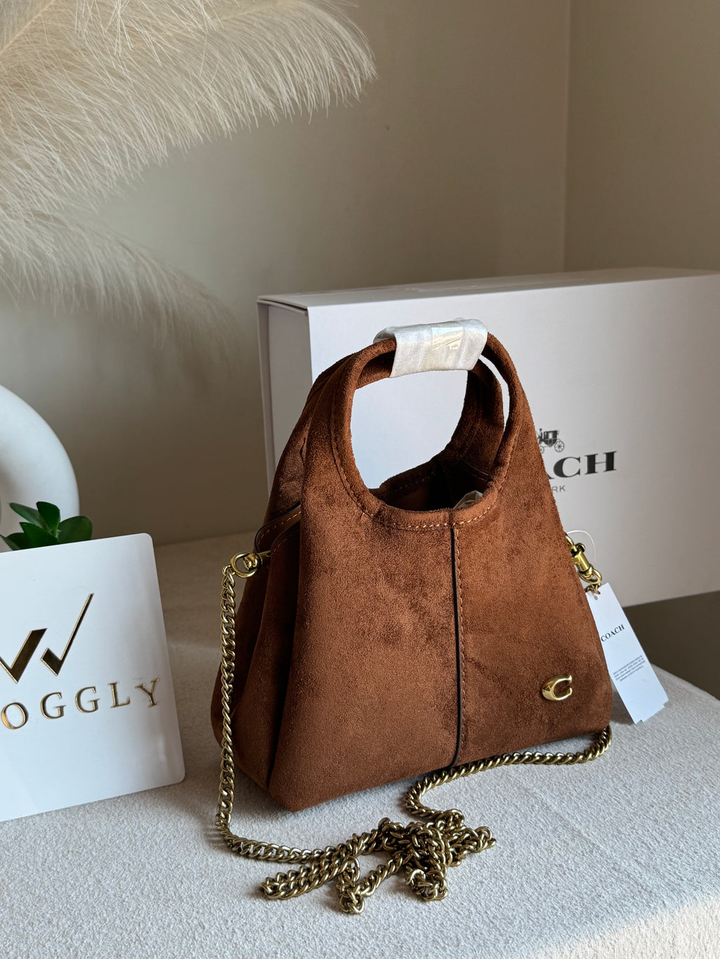 EXTREMELY PREMIUM MINI COACH Lana (Suede Brown) - BOX PACKING