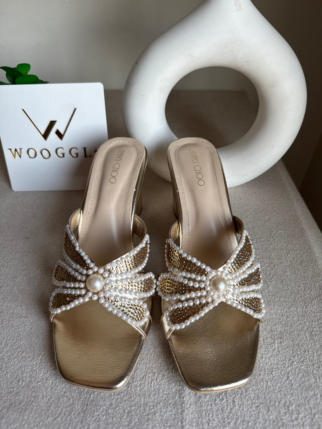 Jimmy Choo Pearl Heels - Champagne