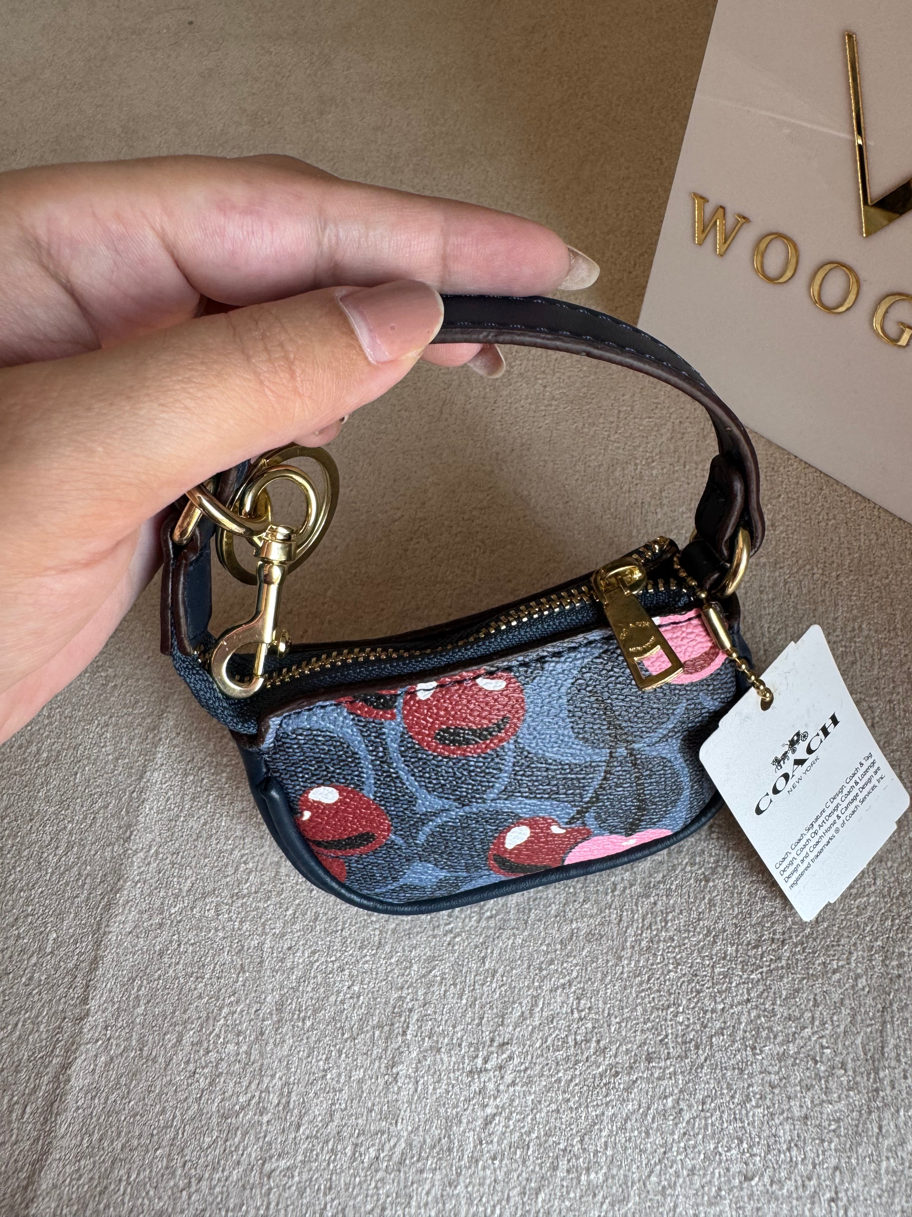 Premium Coach Baby Teri Bag Charm - Blue