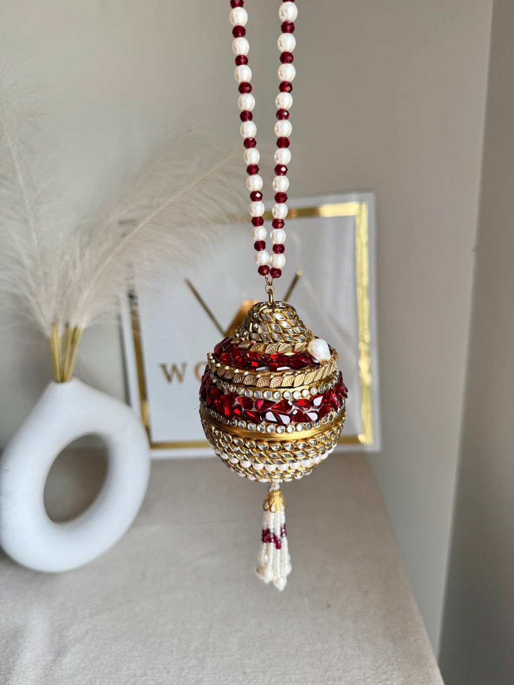 Turkish Potli - Gold & Maroon