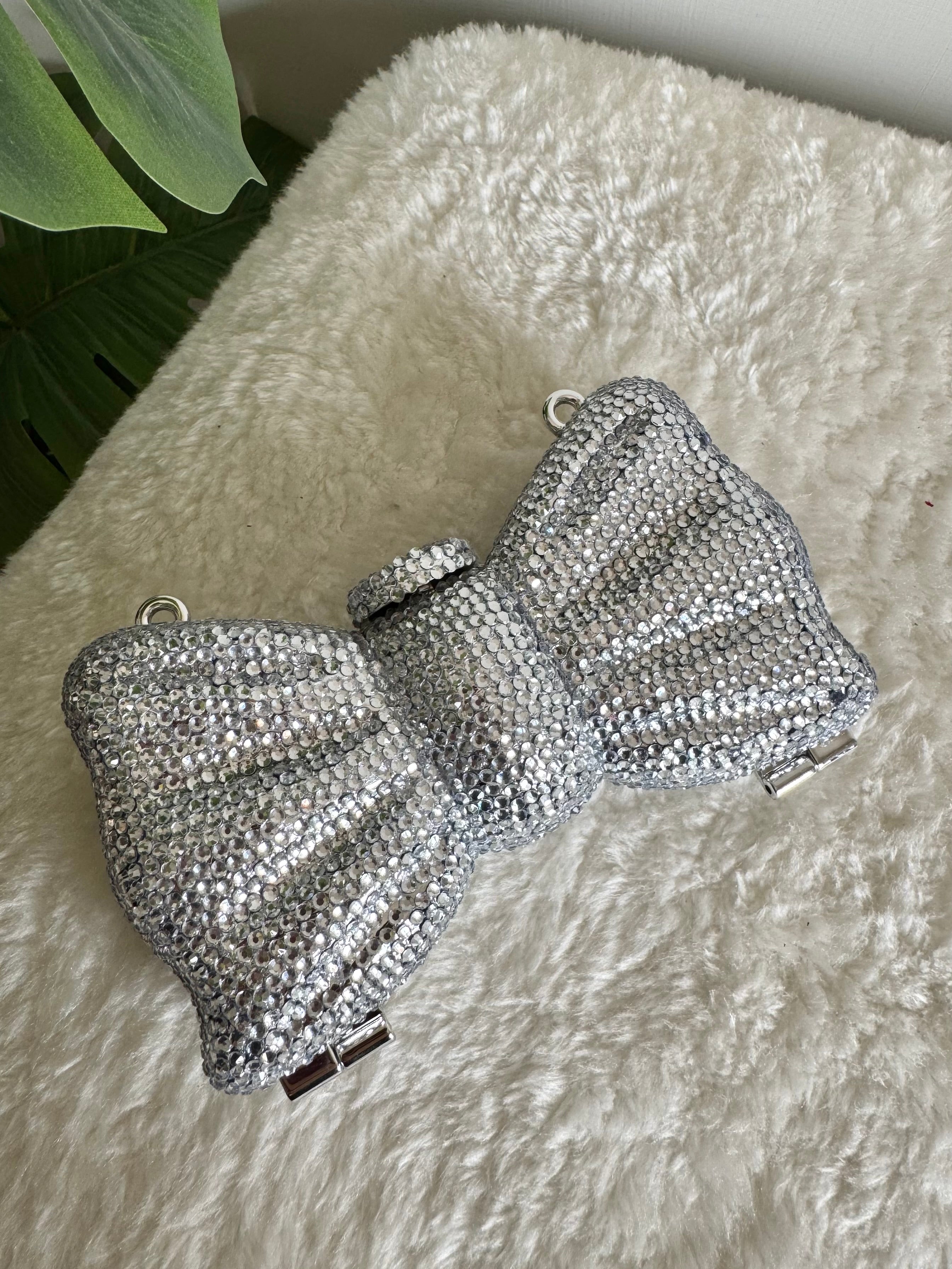Swarovski Bow Clutch - Silver