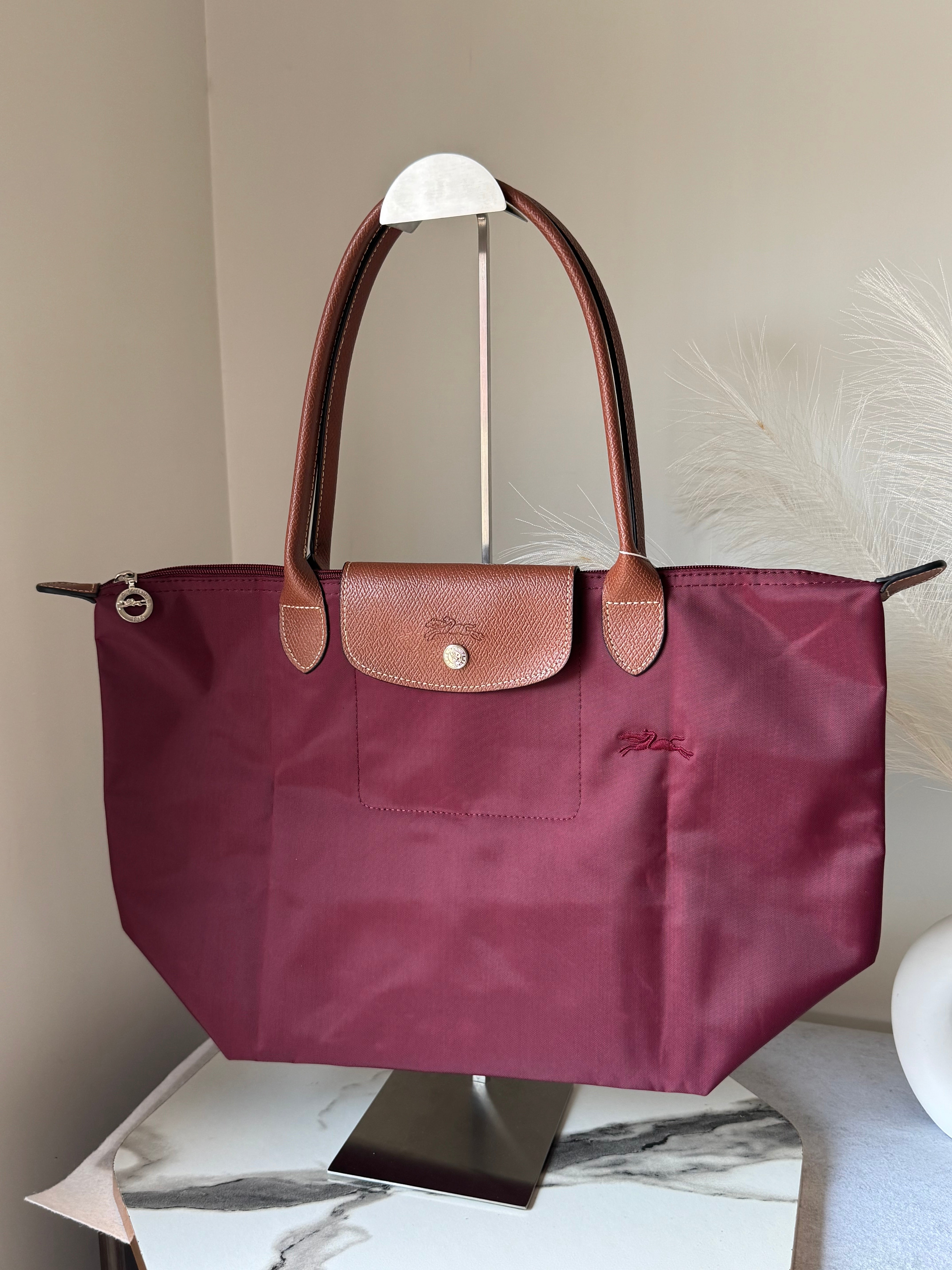 Longchamp Tote LARGE - Wine Red (WITH BRAND LOGO)