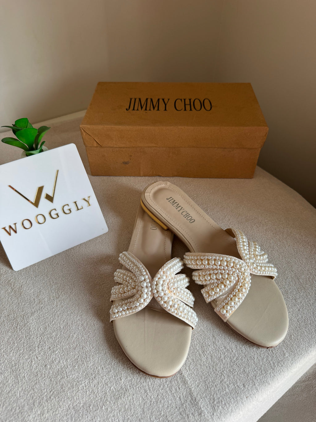 Jimmy Choo Pearl Slides - White