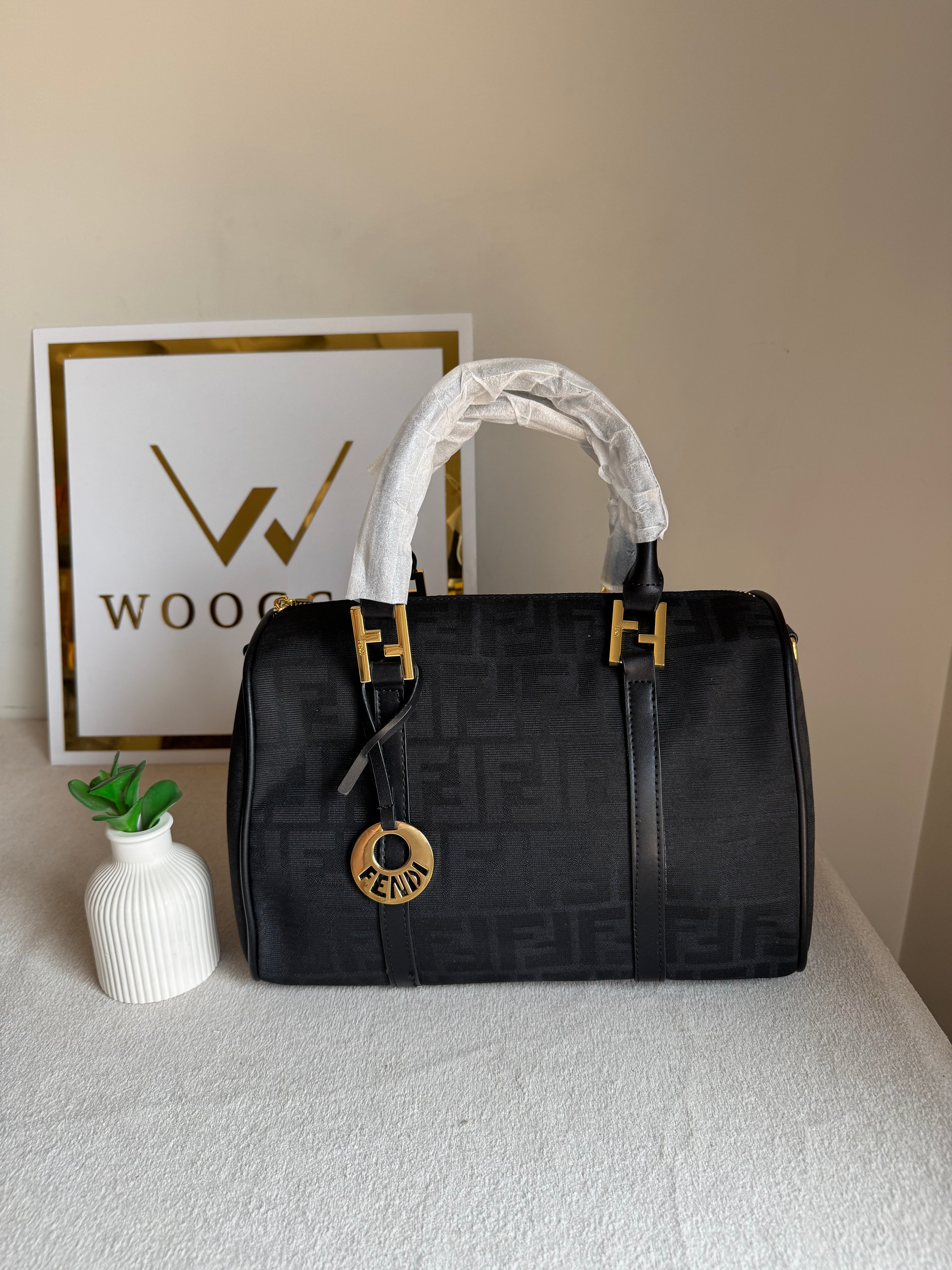 Fendi Signature Hand Bag - Signature Black