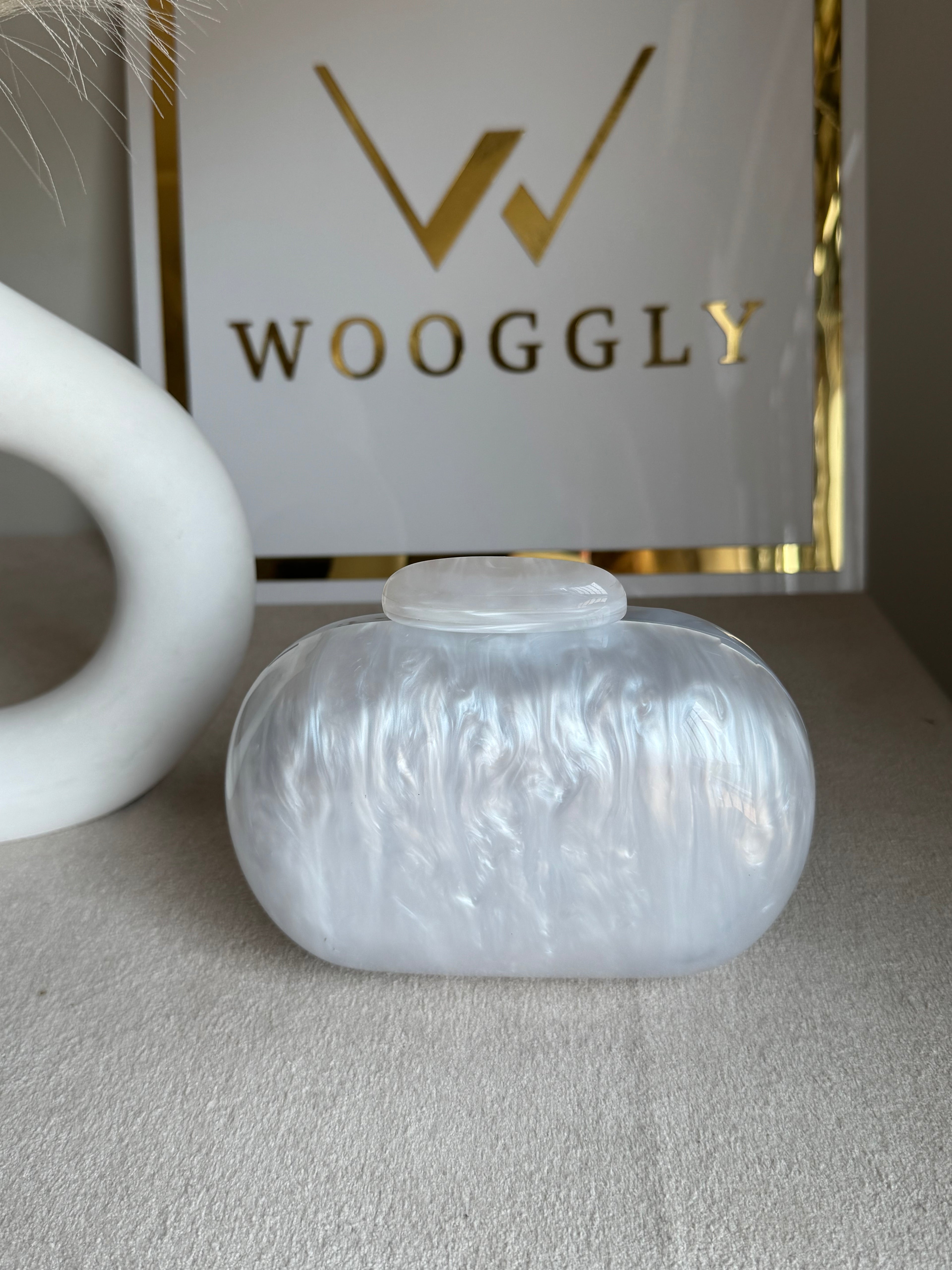 Marble Acrylic Clutch - Cute Pearl
