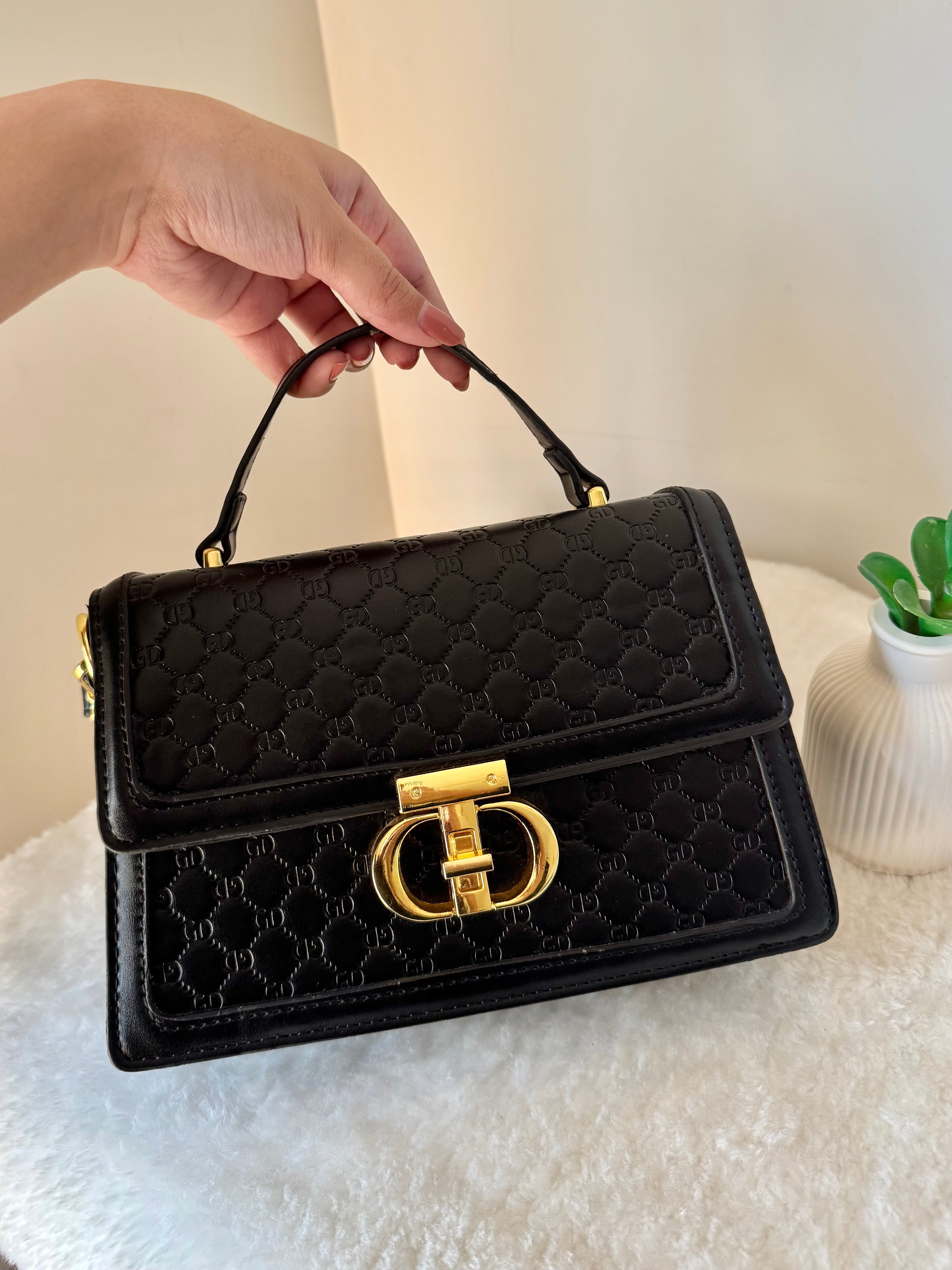 Black Elite Bag with Long Strap