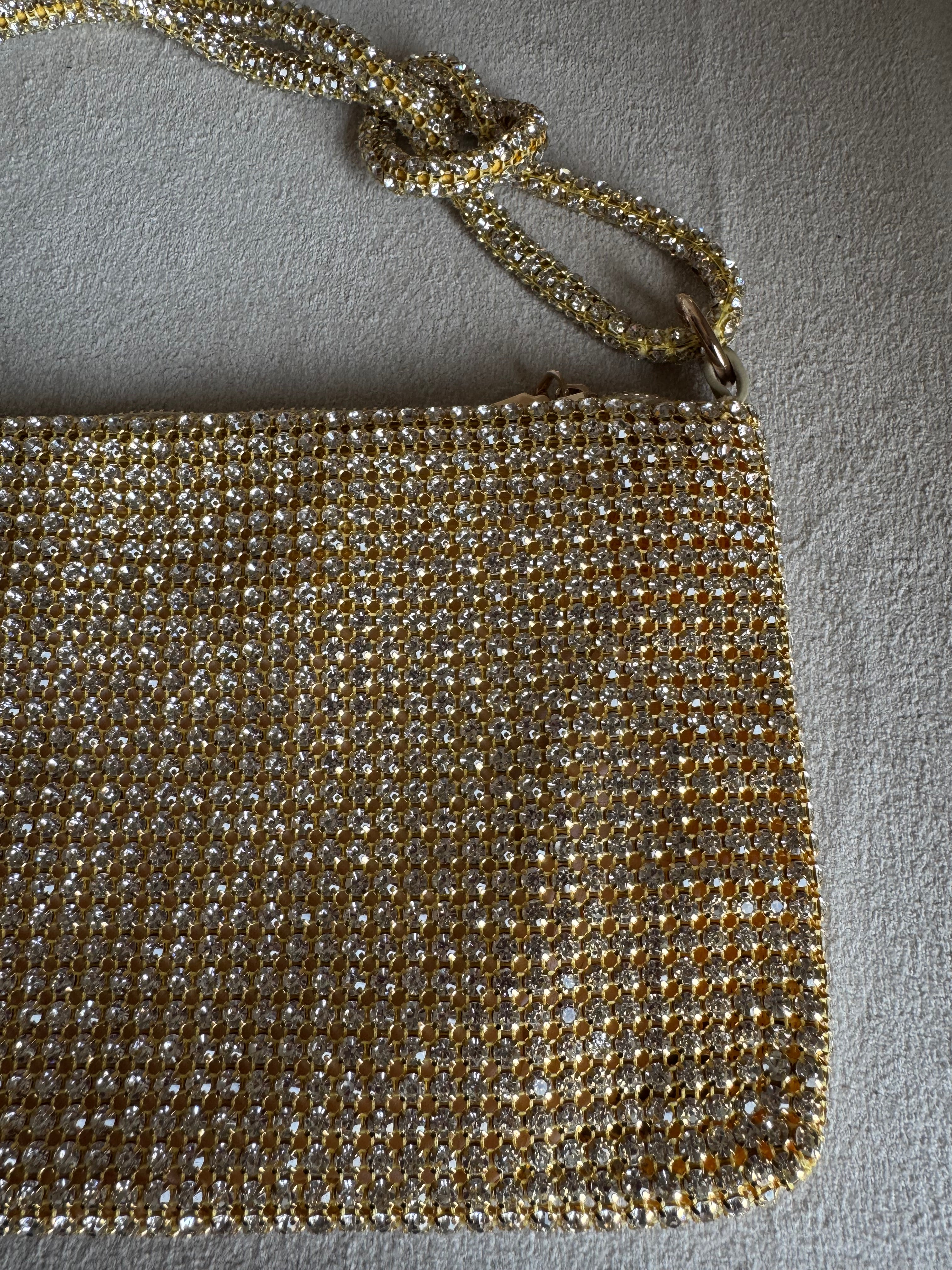 Dreamy Party Wear Rhinestone Bag - Butter Yellow