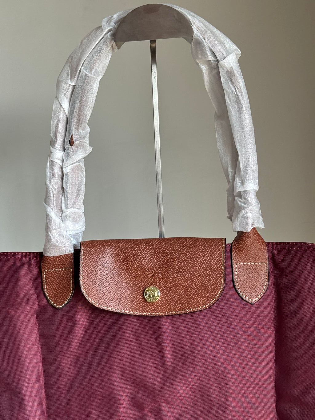 Longchamp Tote LARGE - Wine Red (WITH BRAND LOGO)