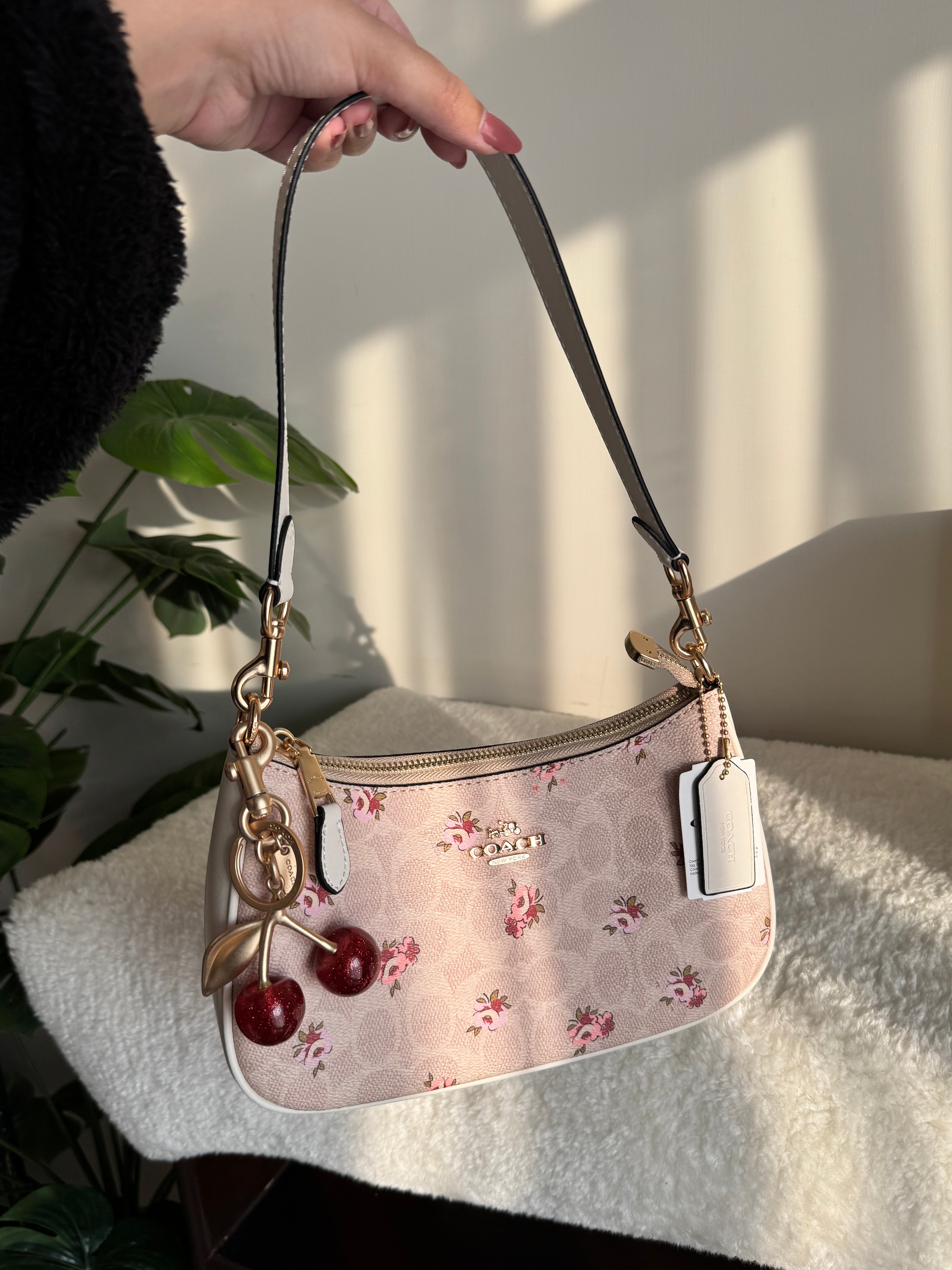 COACH TERI PREMIUM with Coach Cherry Charm (Floral) - BOX PACKING